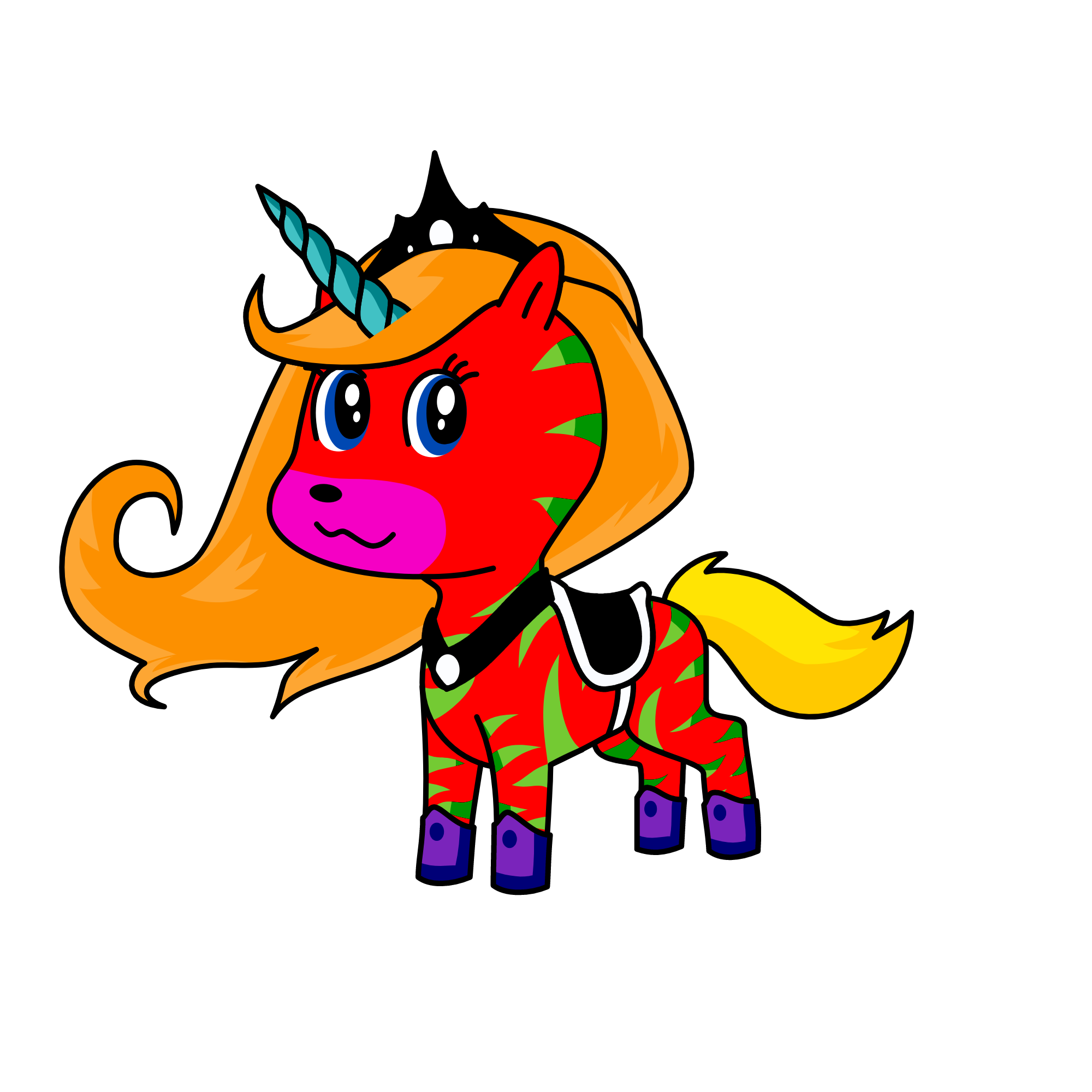 Rainbow Red, the unicorn