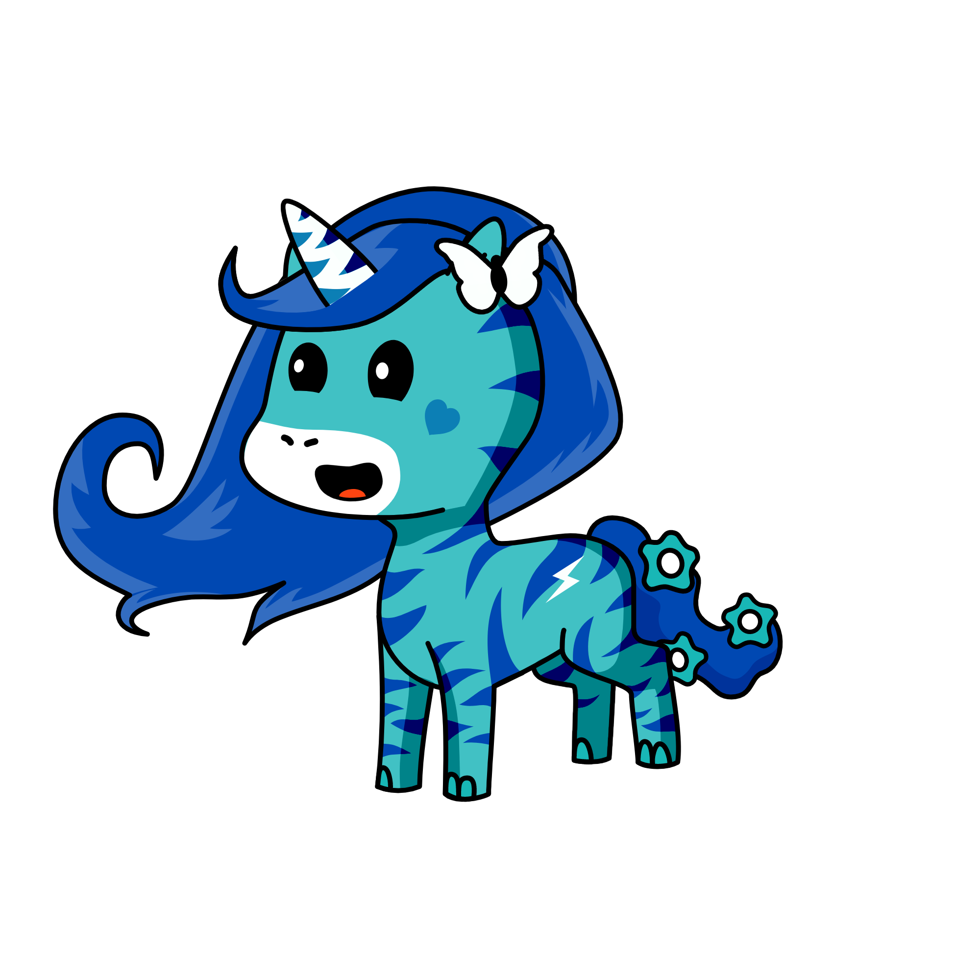 Blue Jazzle, the unicorn