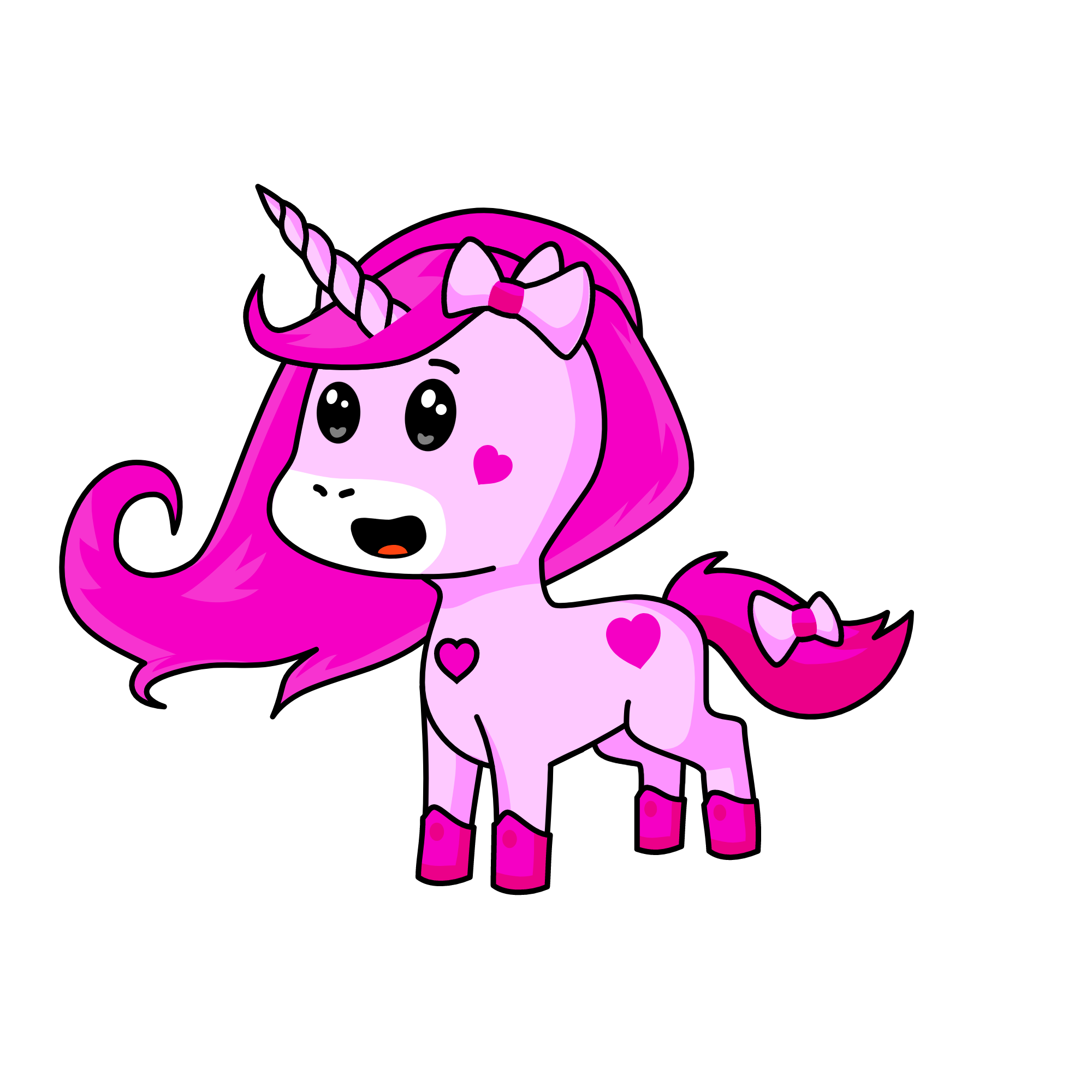 rainbow pink, the unicorn