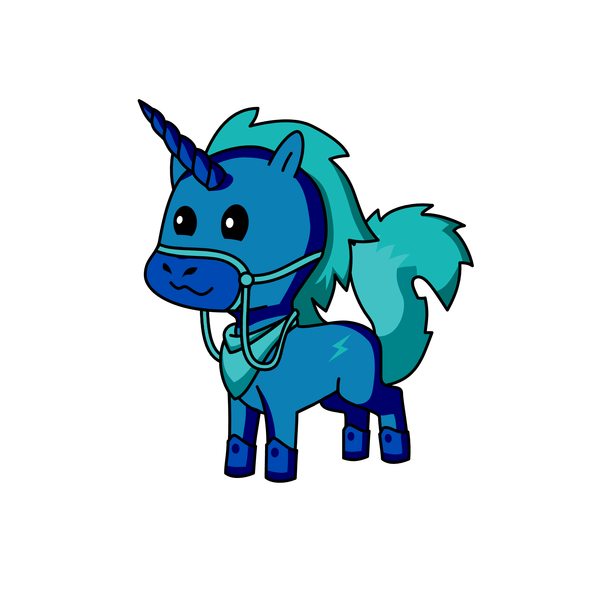 rainbow blue, the unicorn