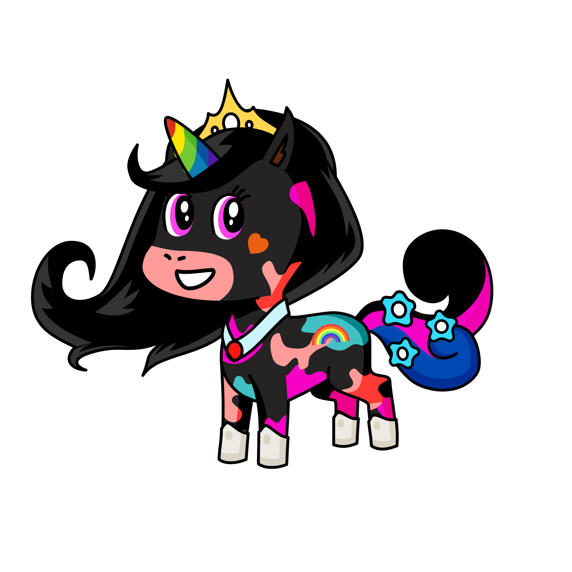 Blacky, the unicorn