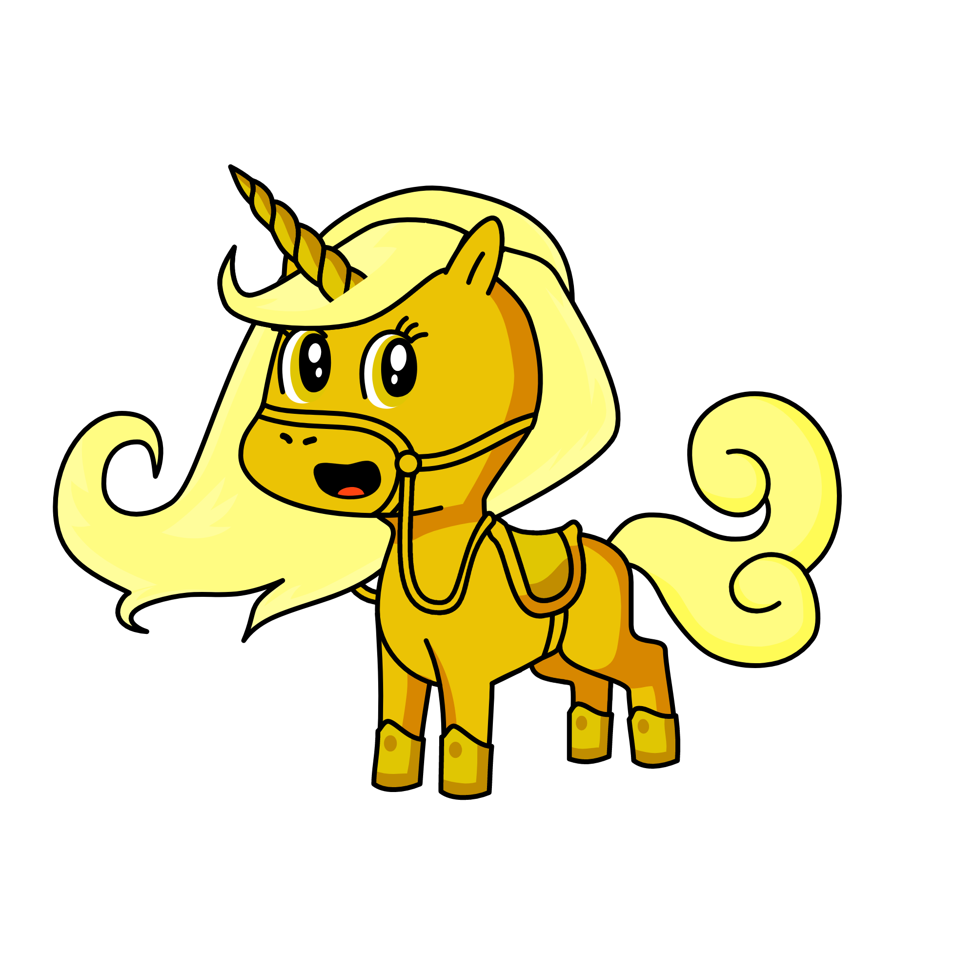 Owned golden unicorn, the unicorn