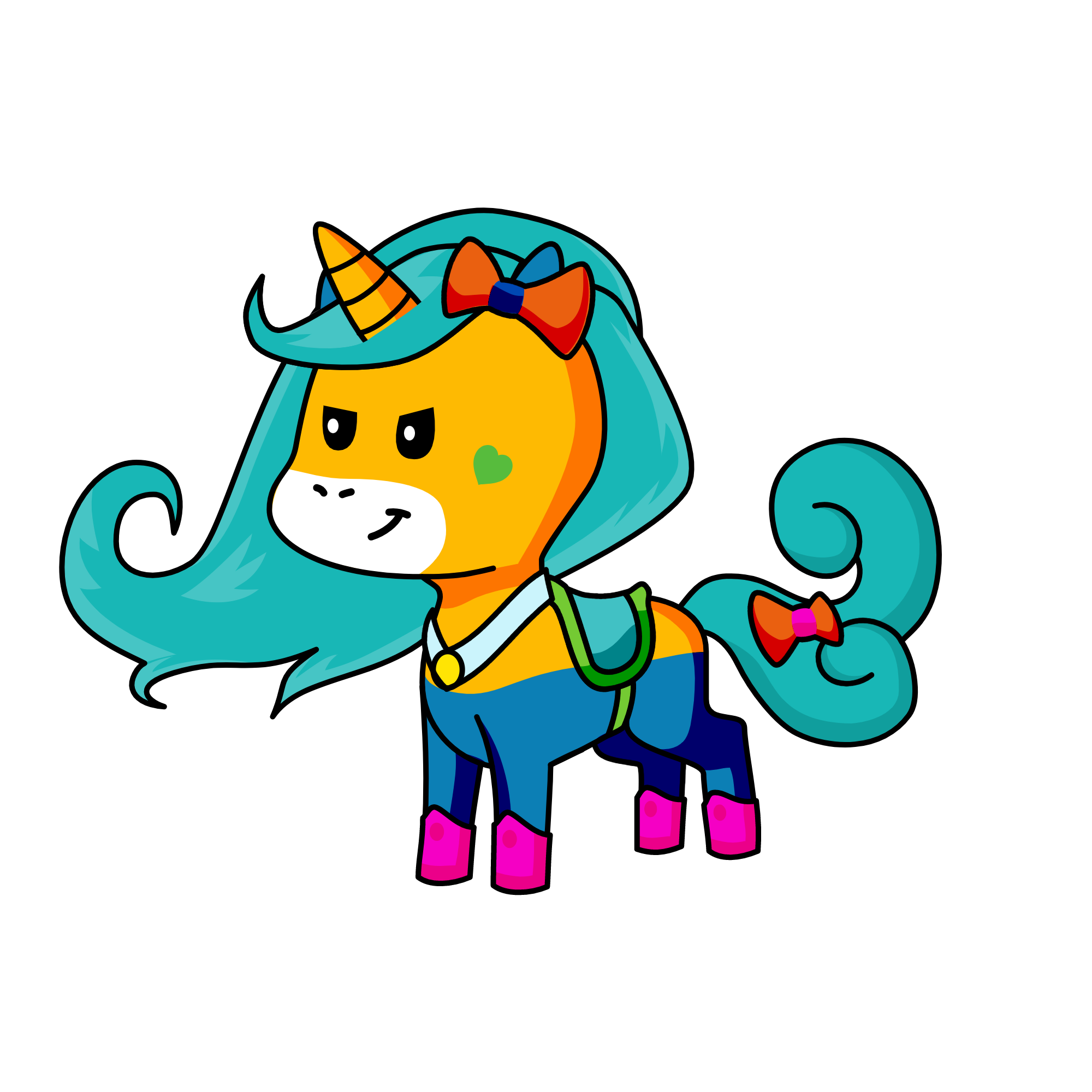 blue pie, the unicorn
