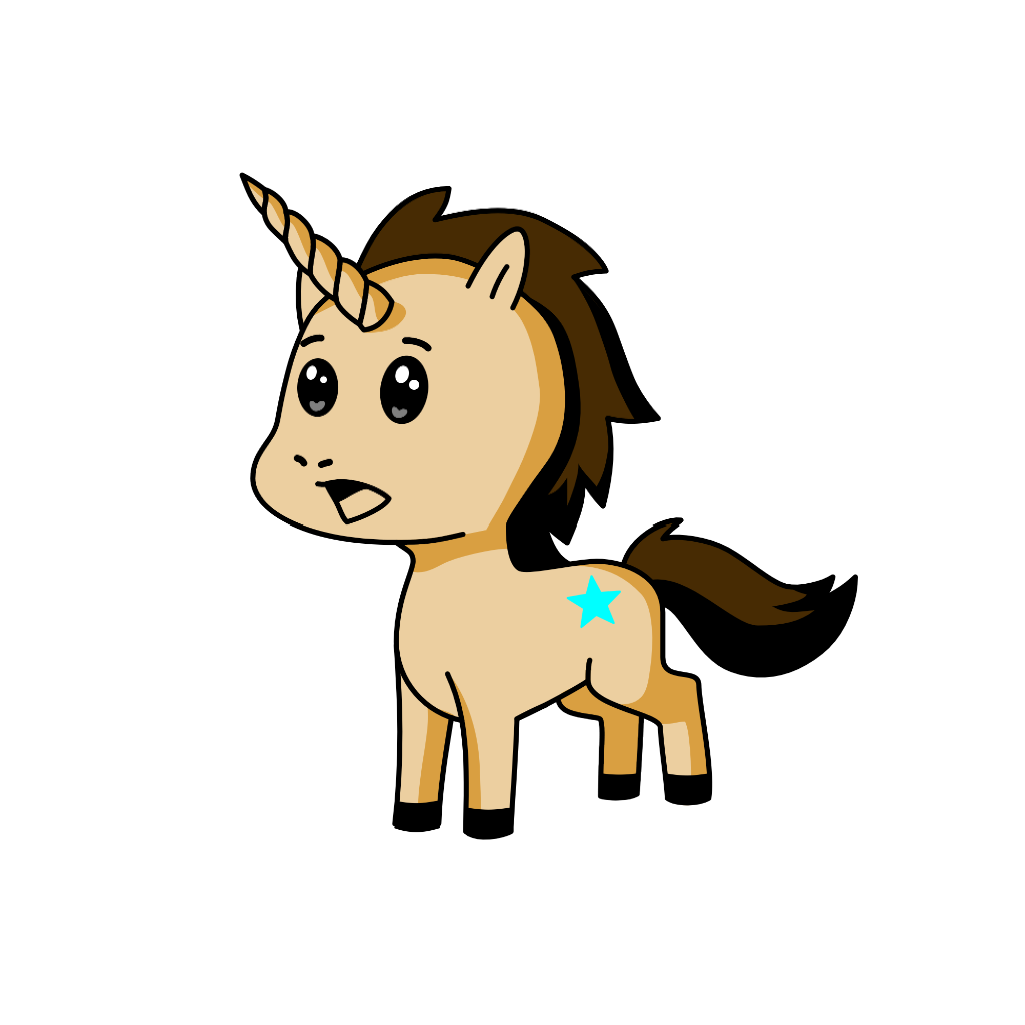 Lucky in unicorn form, the unicorn