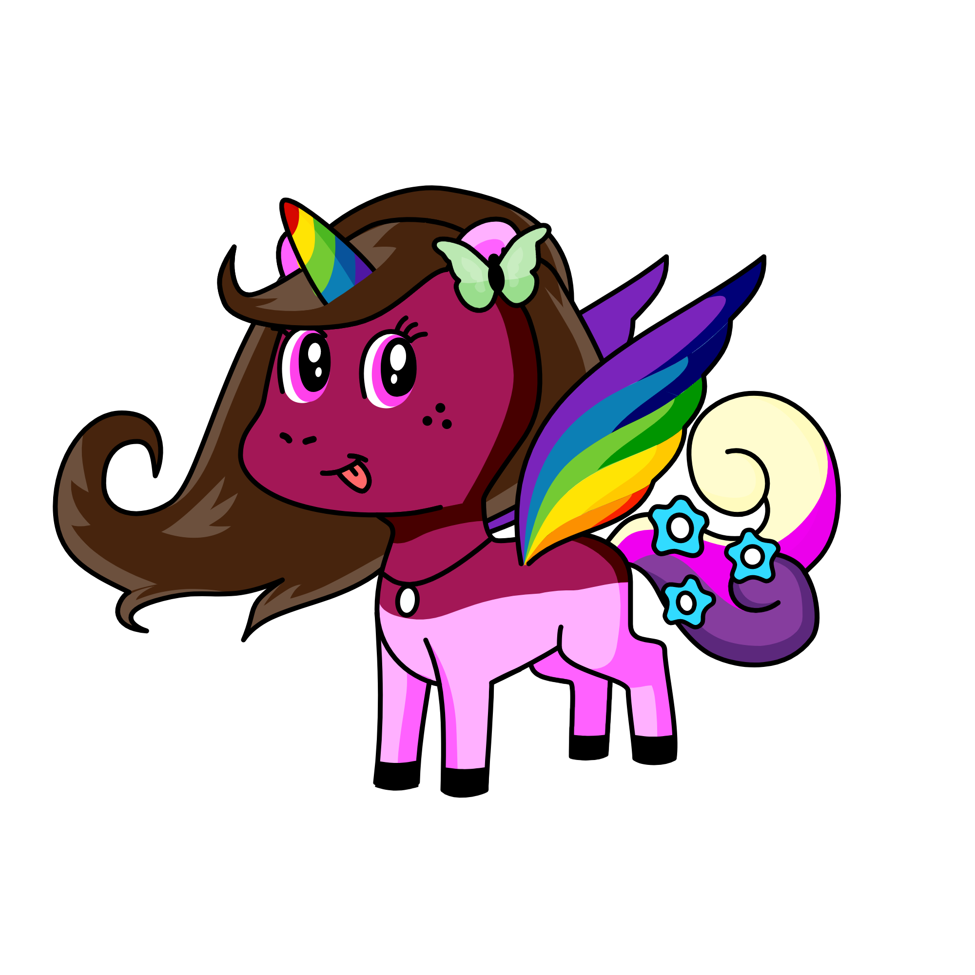 Rainbow Pink chosen, the unicorn