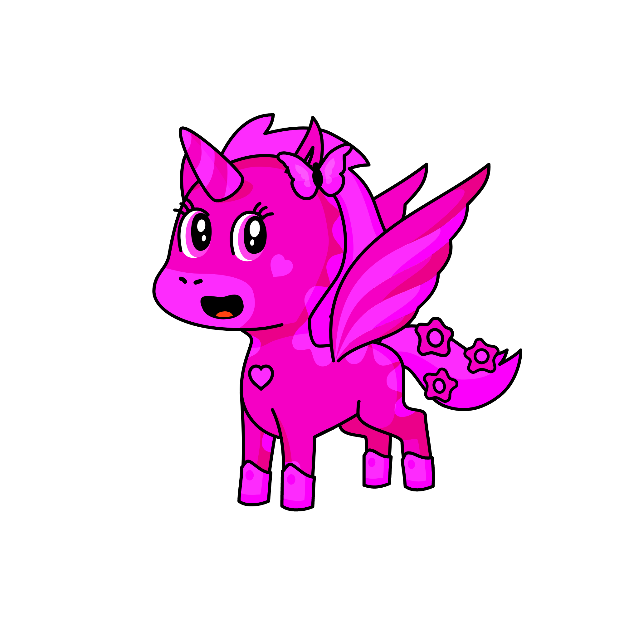 Example of rainbow corns , the unicorn