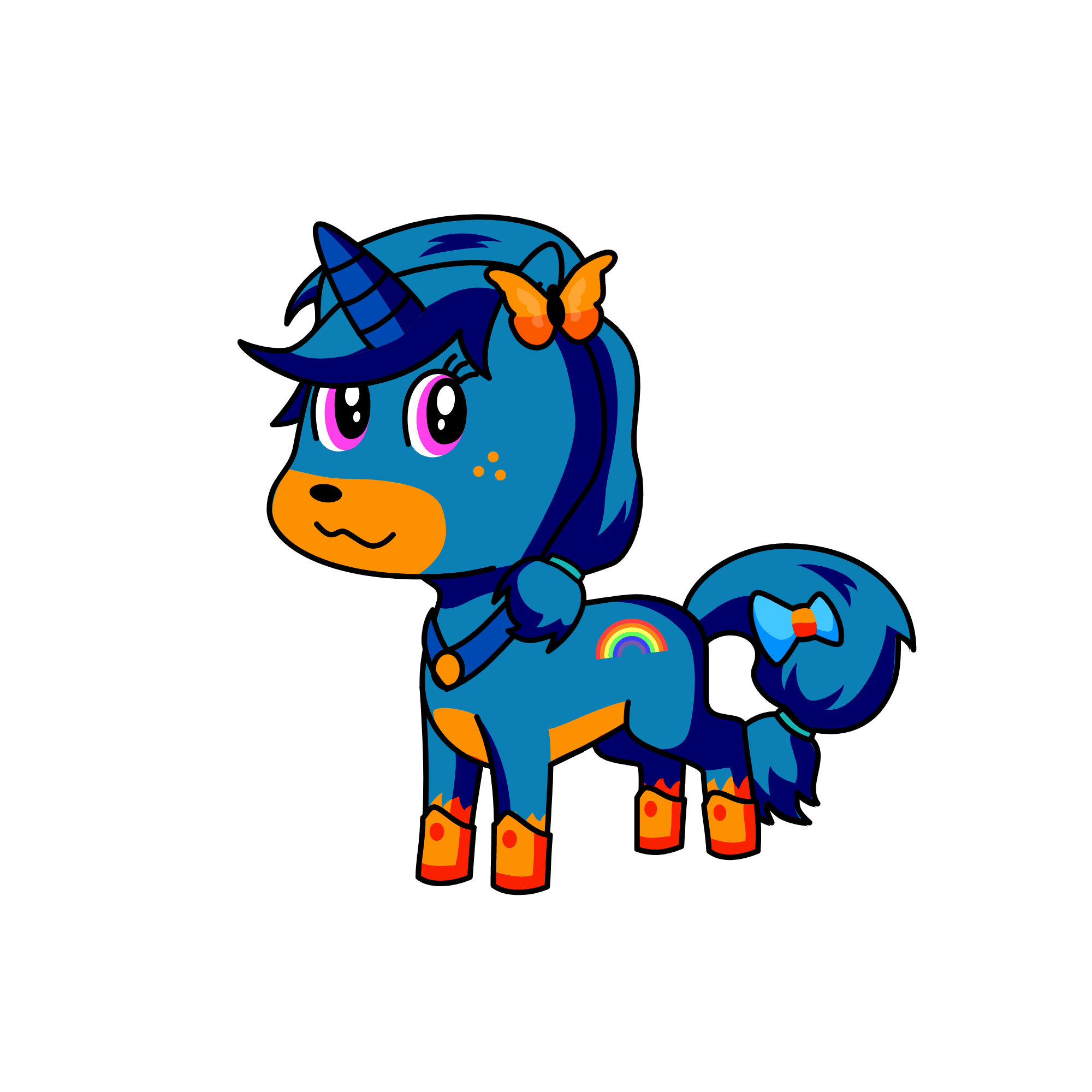 Blue, the unicorn