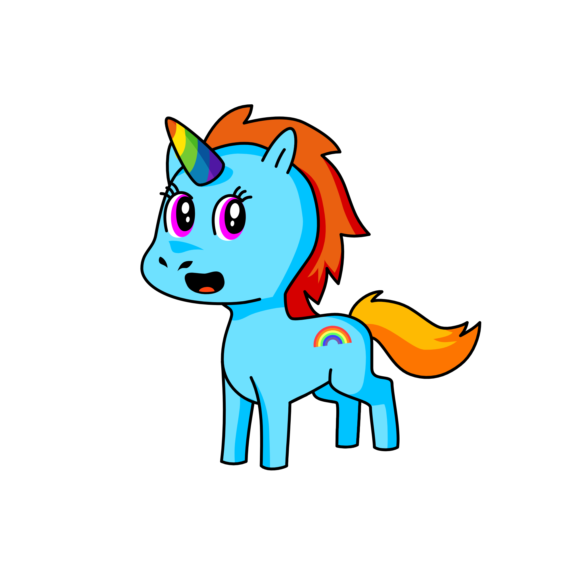Rainbow dash, the unicorn
