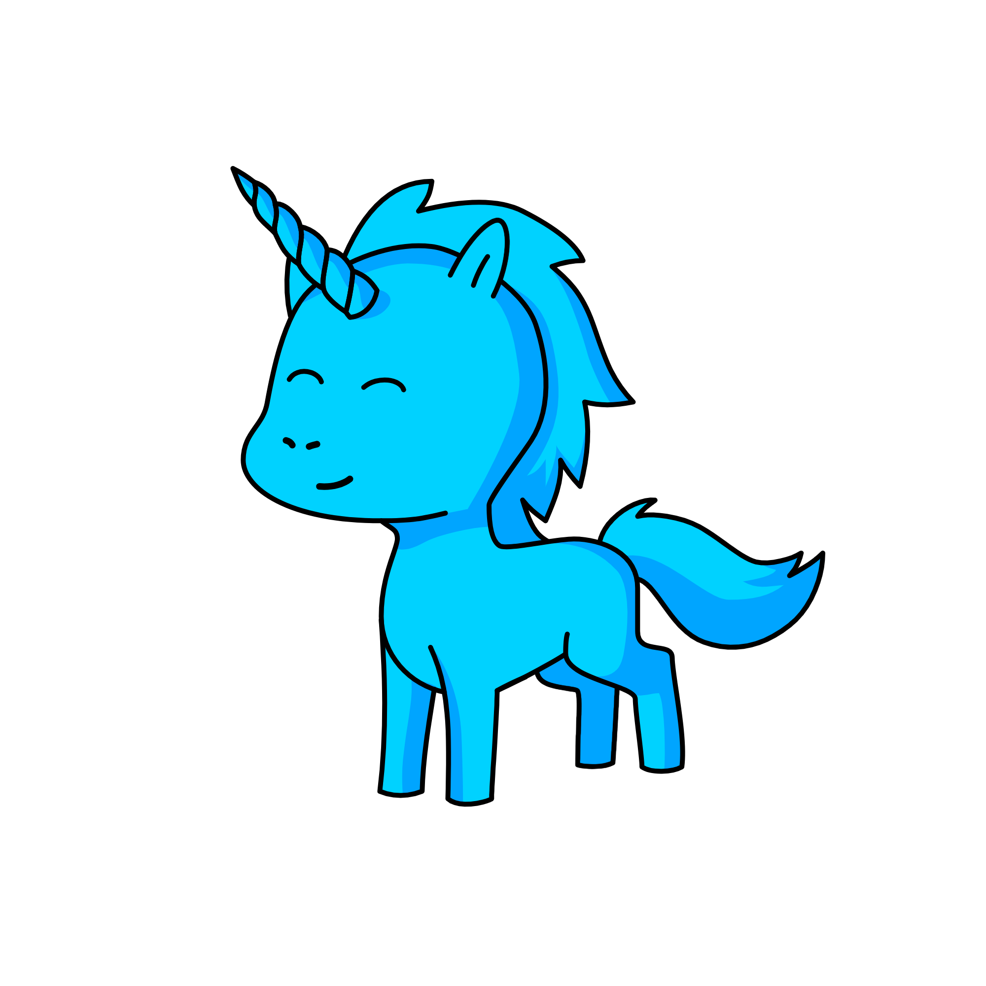 blue, the unicorn
