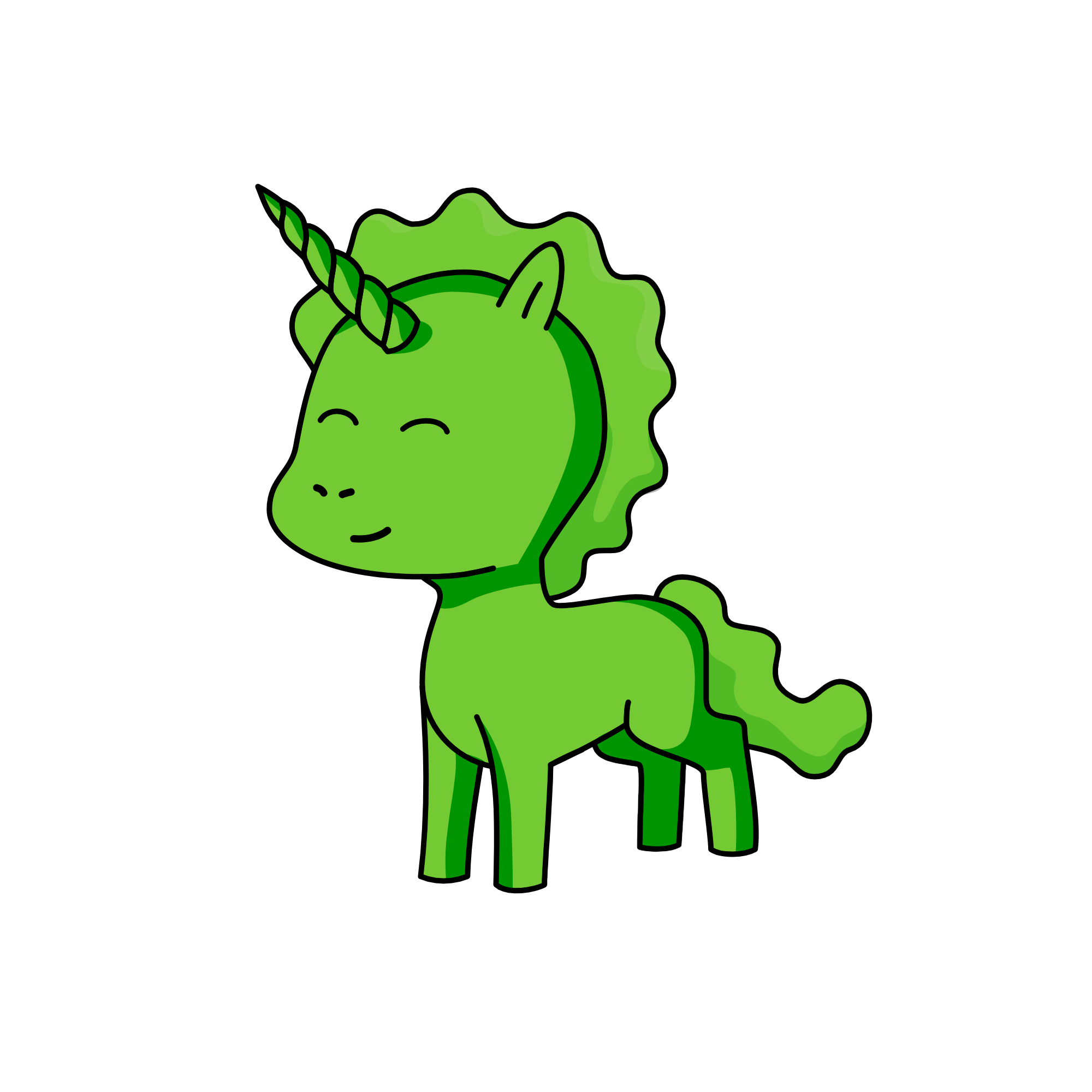 green, the unicorn