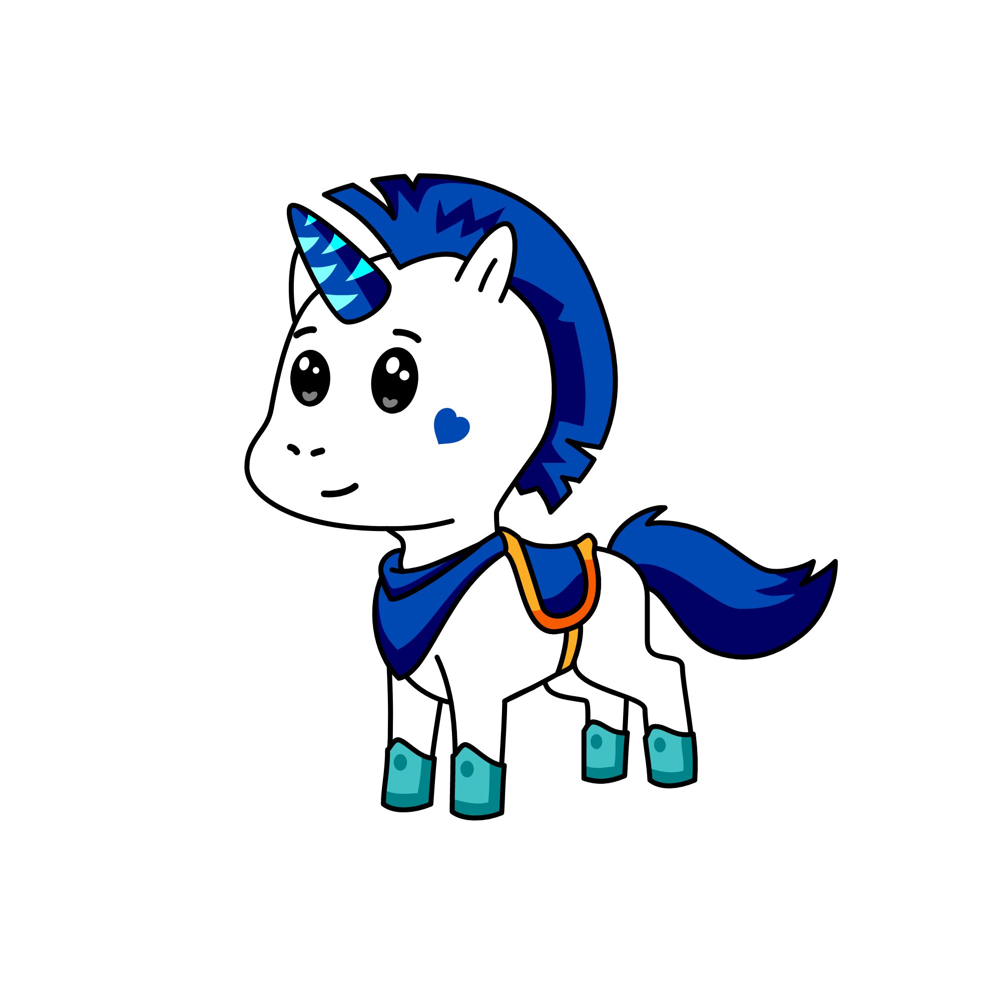Prince Blue , the unicorn