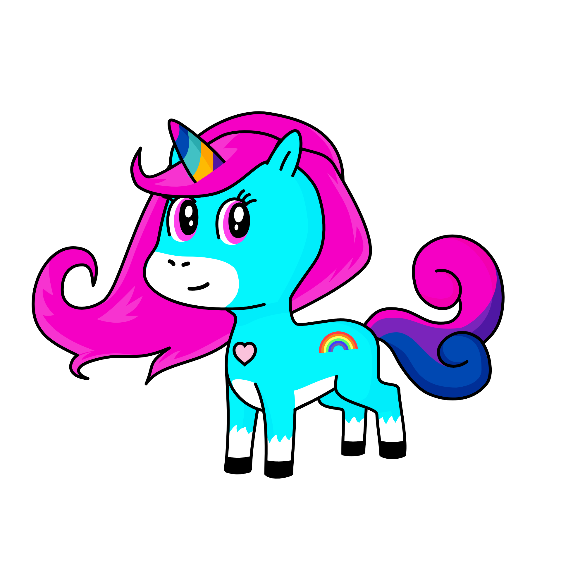 Rainbow unicorns, the unicorn