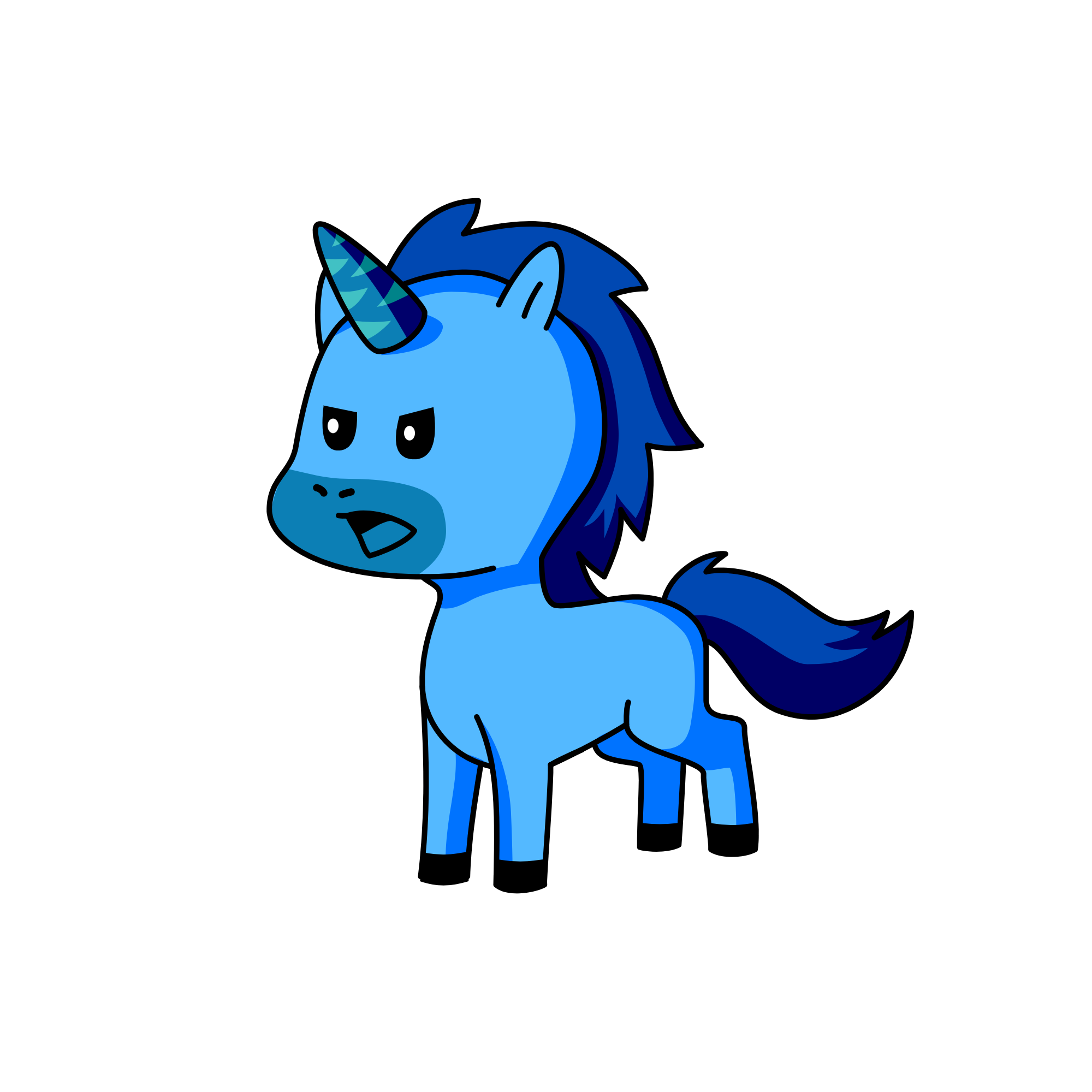Angry BlueBlue , the unicorn