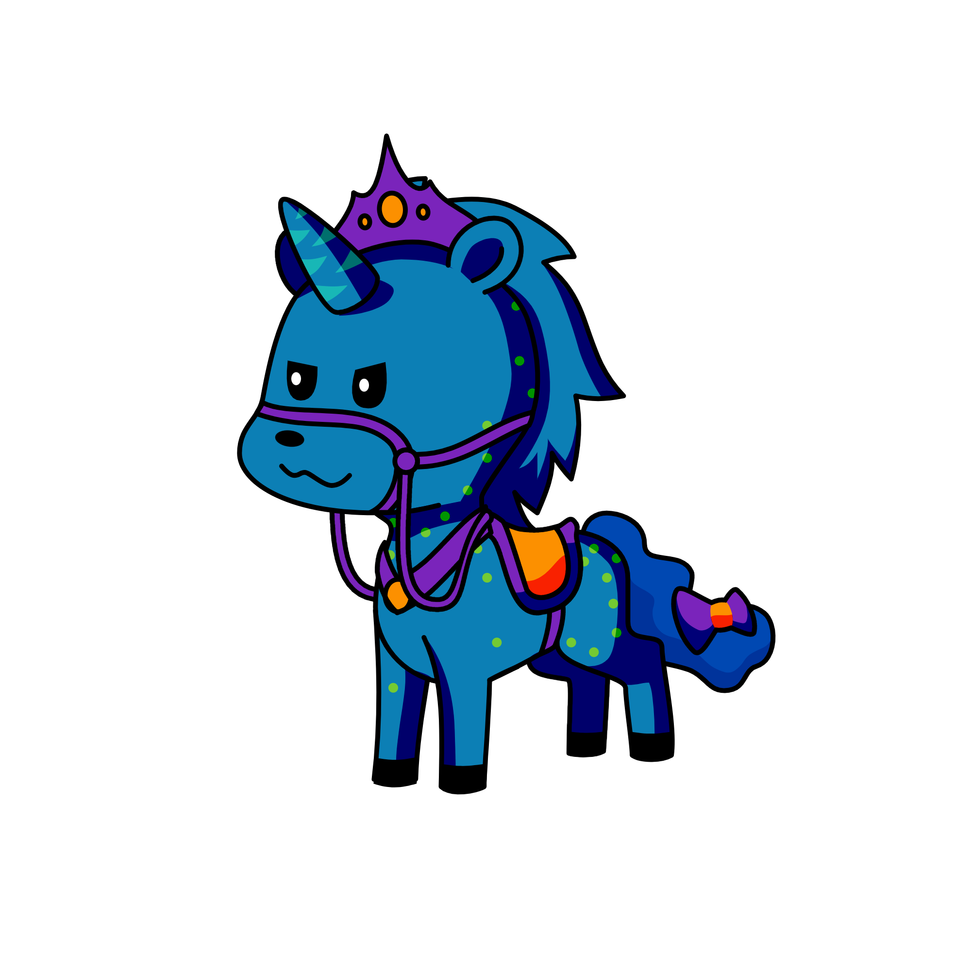 bluew prince, the unicorn