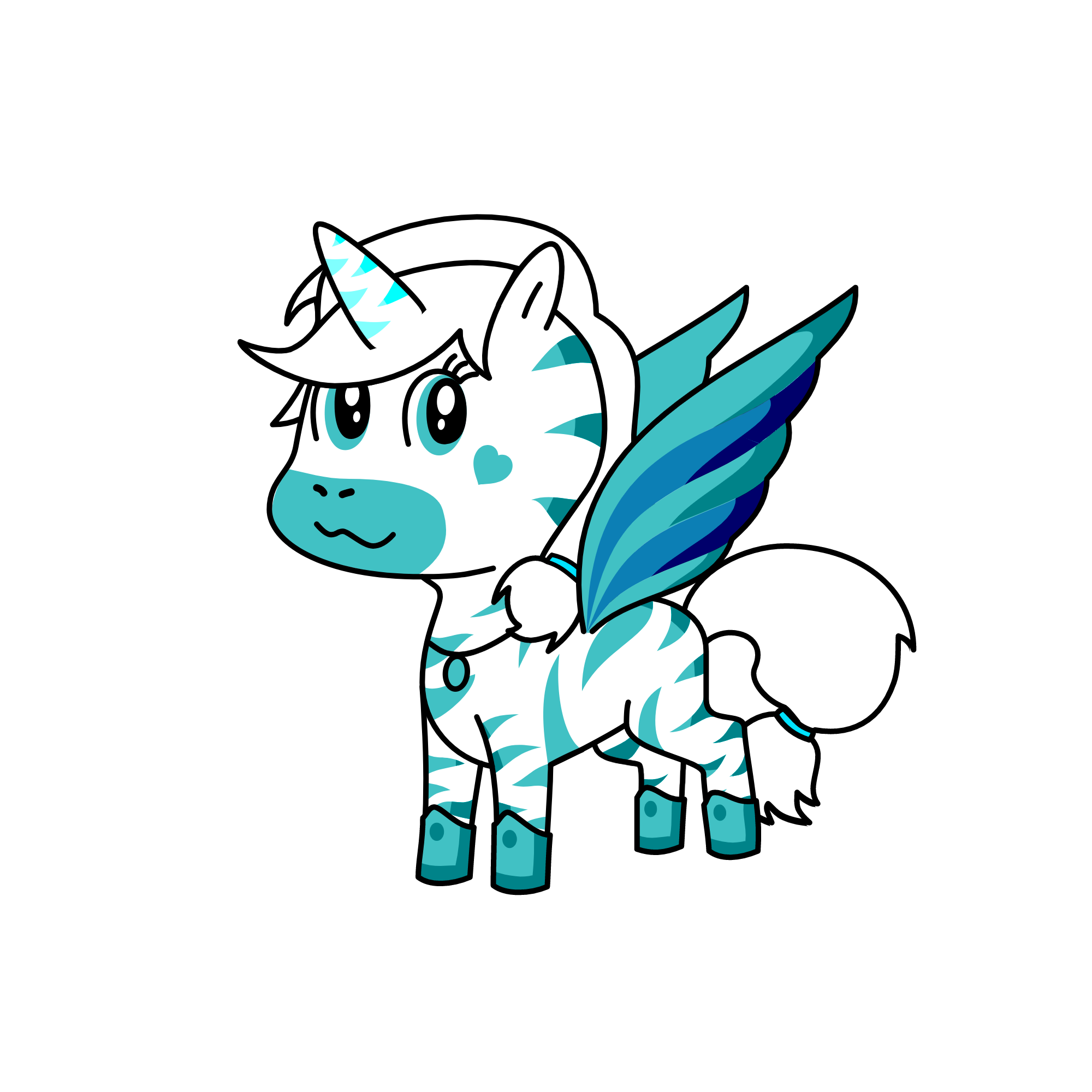 blue(●'◡'●)(❁´◡`❁), the unicorn