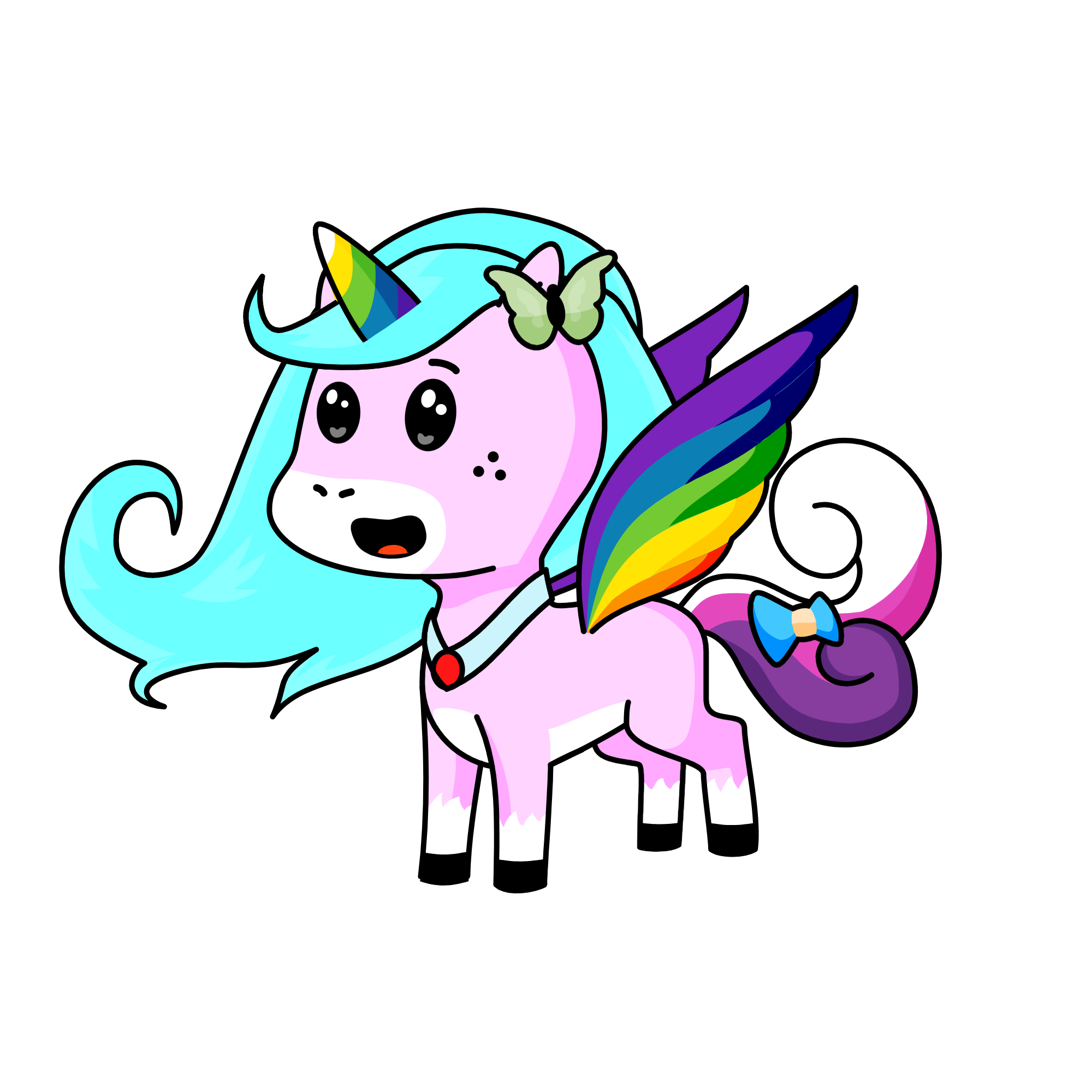 I DID A CHALLANGE THAT I HAVE TO LEAVE THE COLOUR OF EVERYTHING, the unicorn