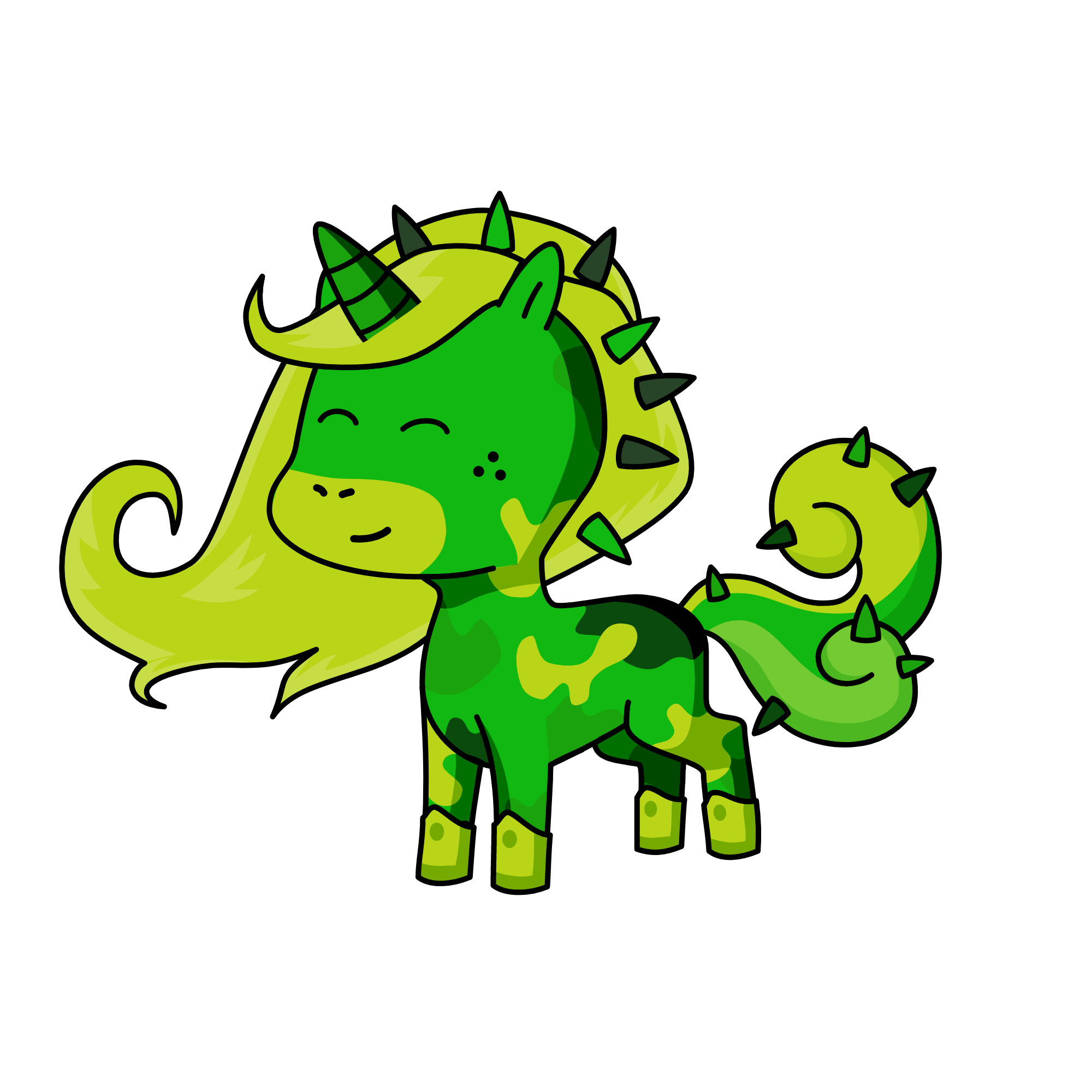 Greeny, the unicorn