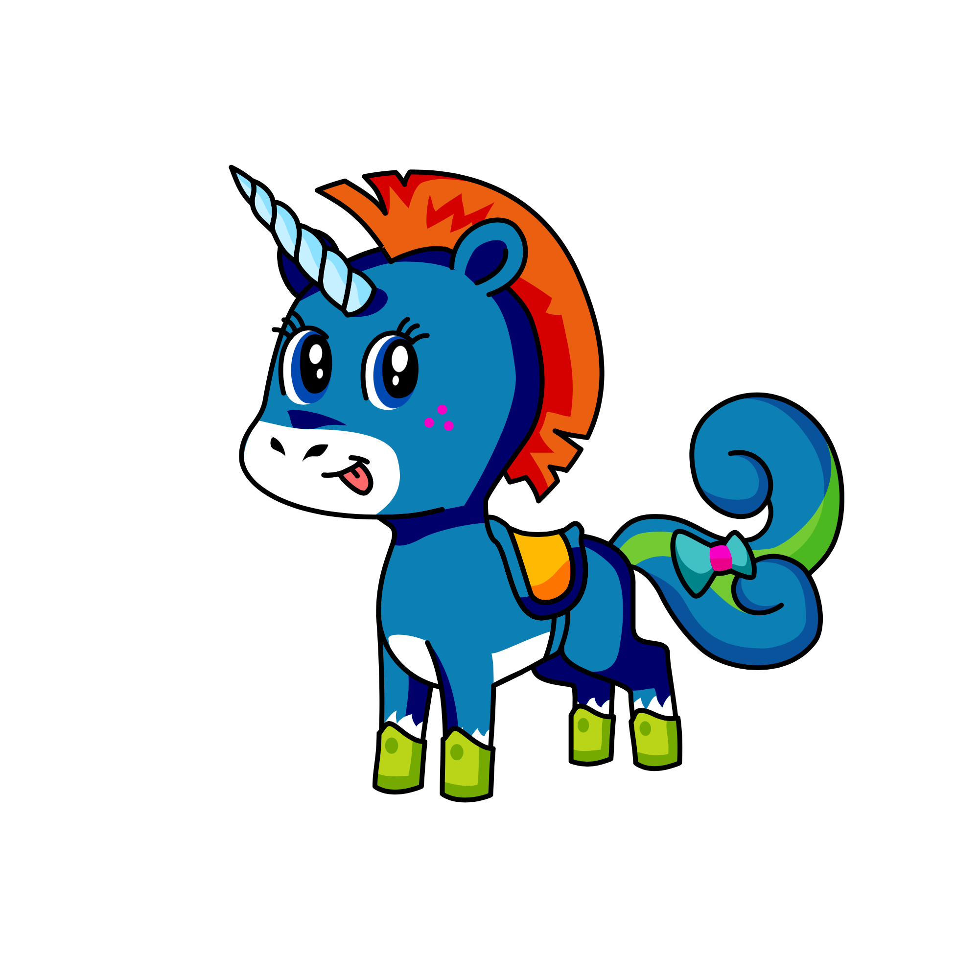 Blue, the unicorn