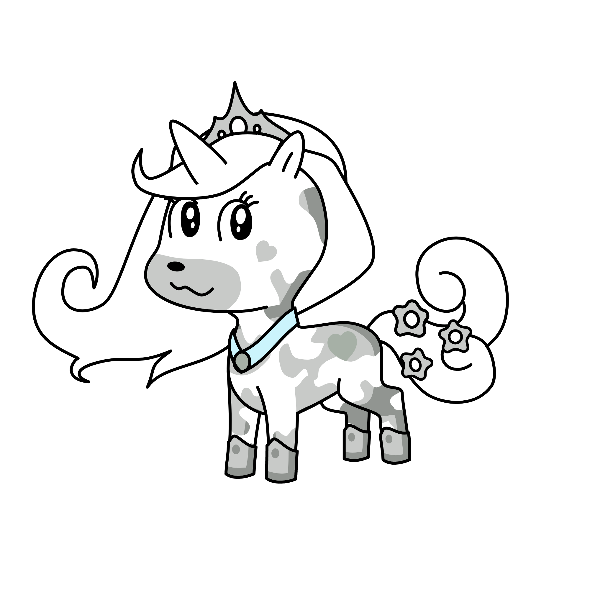 white, the unicorn