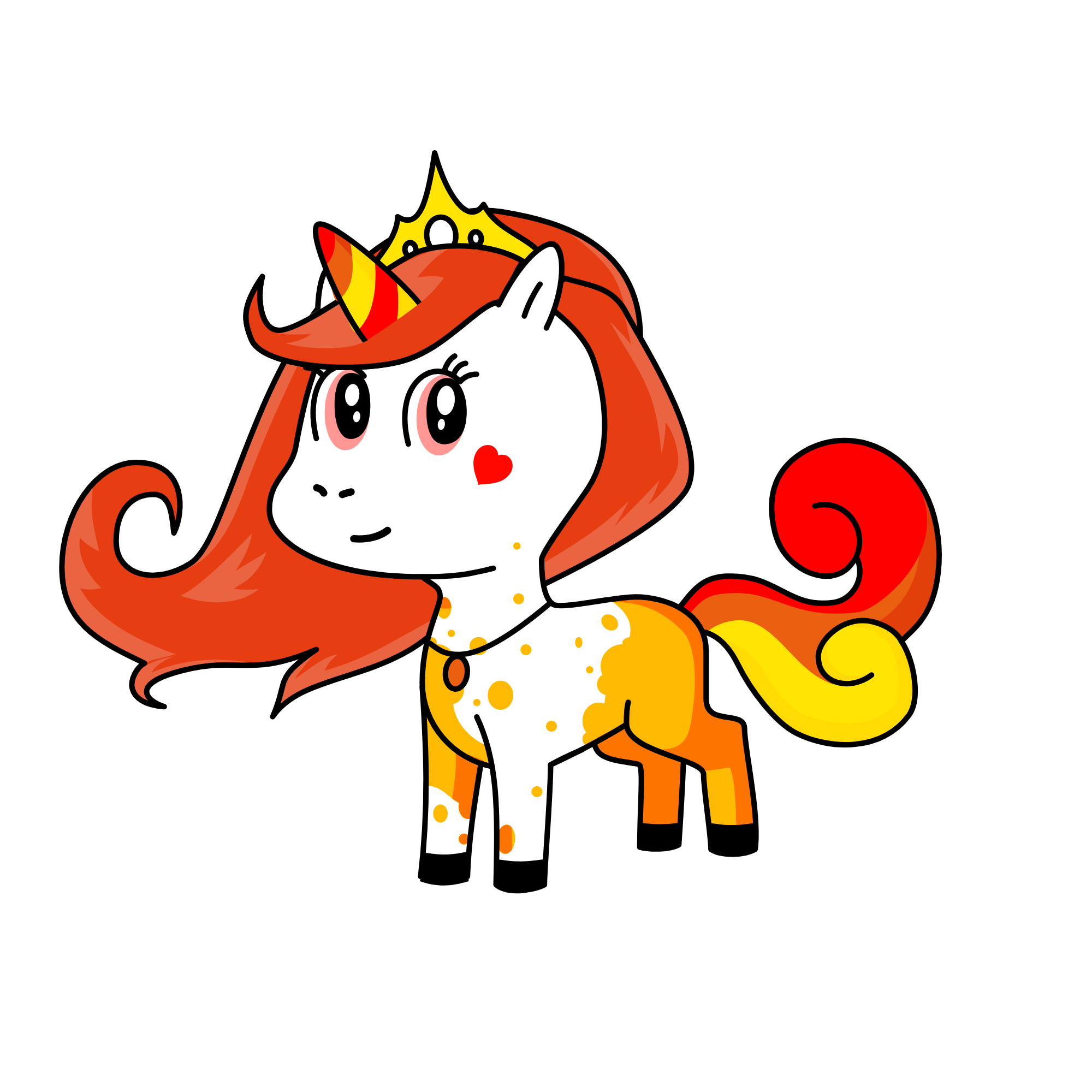 The Queen of fire, the unicorn