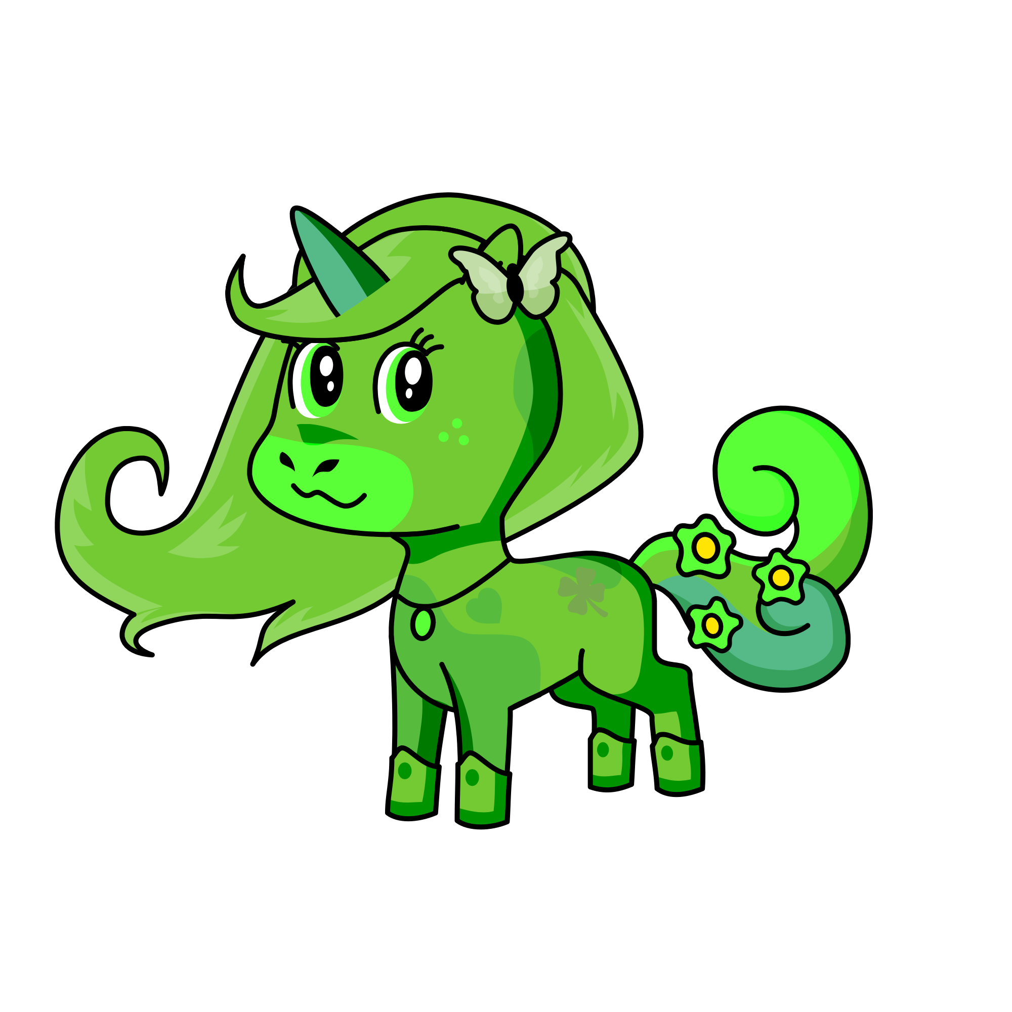 Green , the unicorn