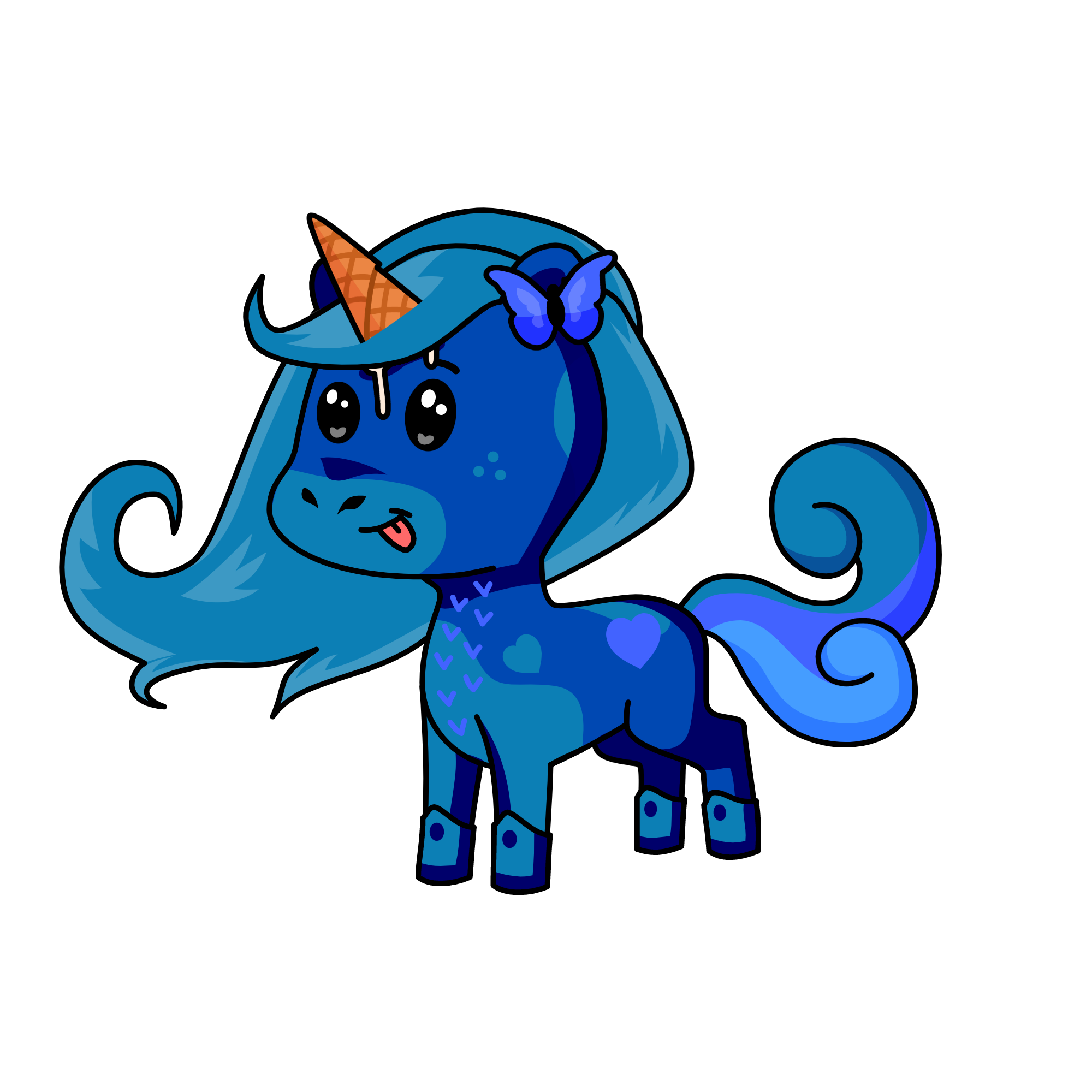 blue raspberry ice cream, the unicorn