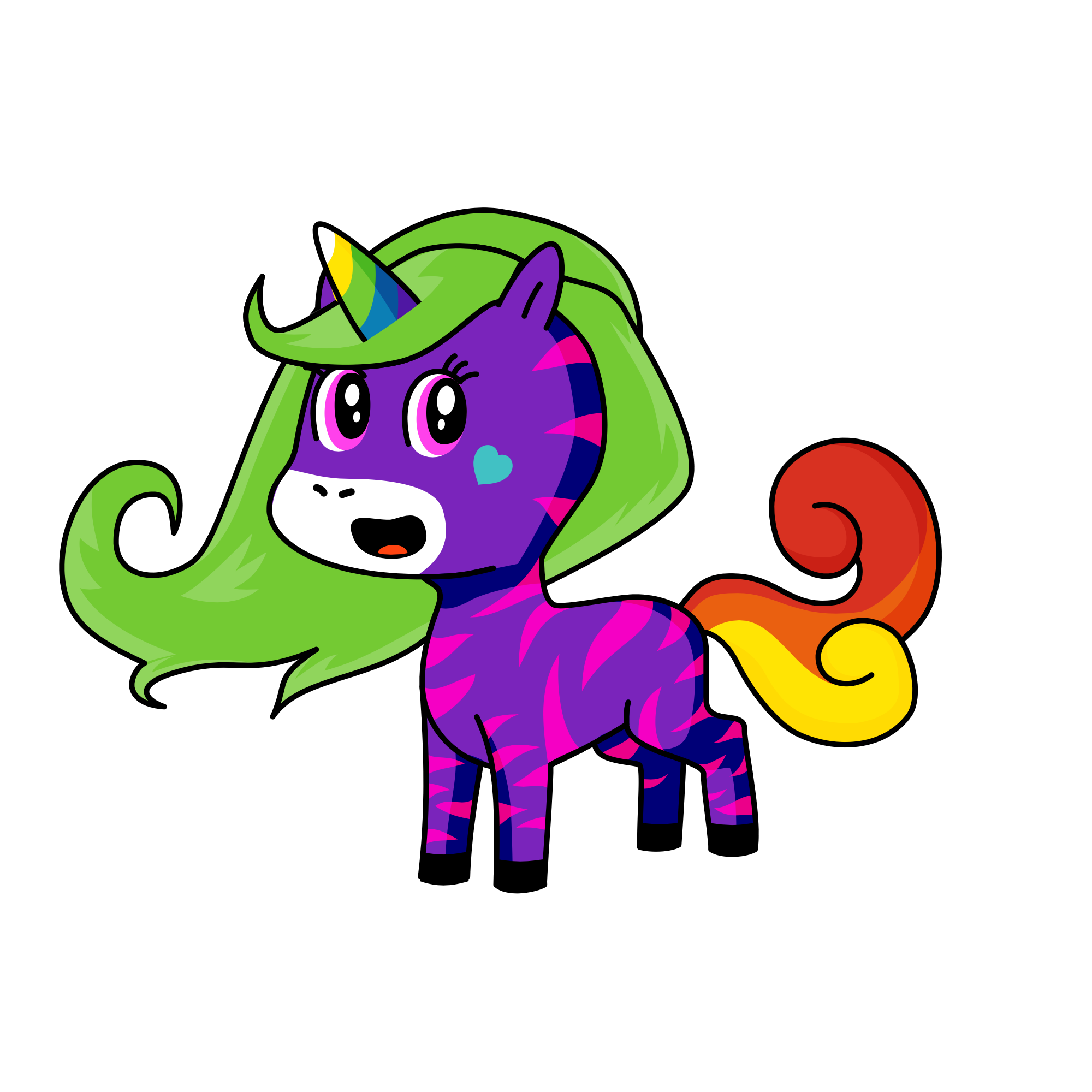 Rainbow, the unicorn