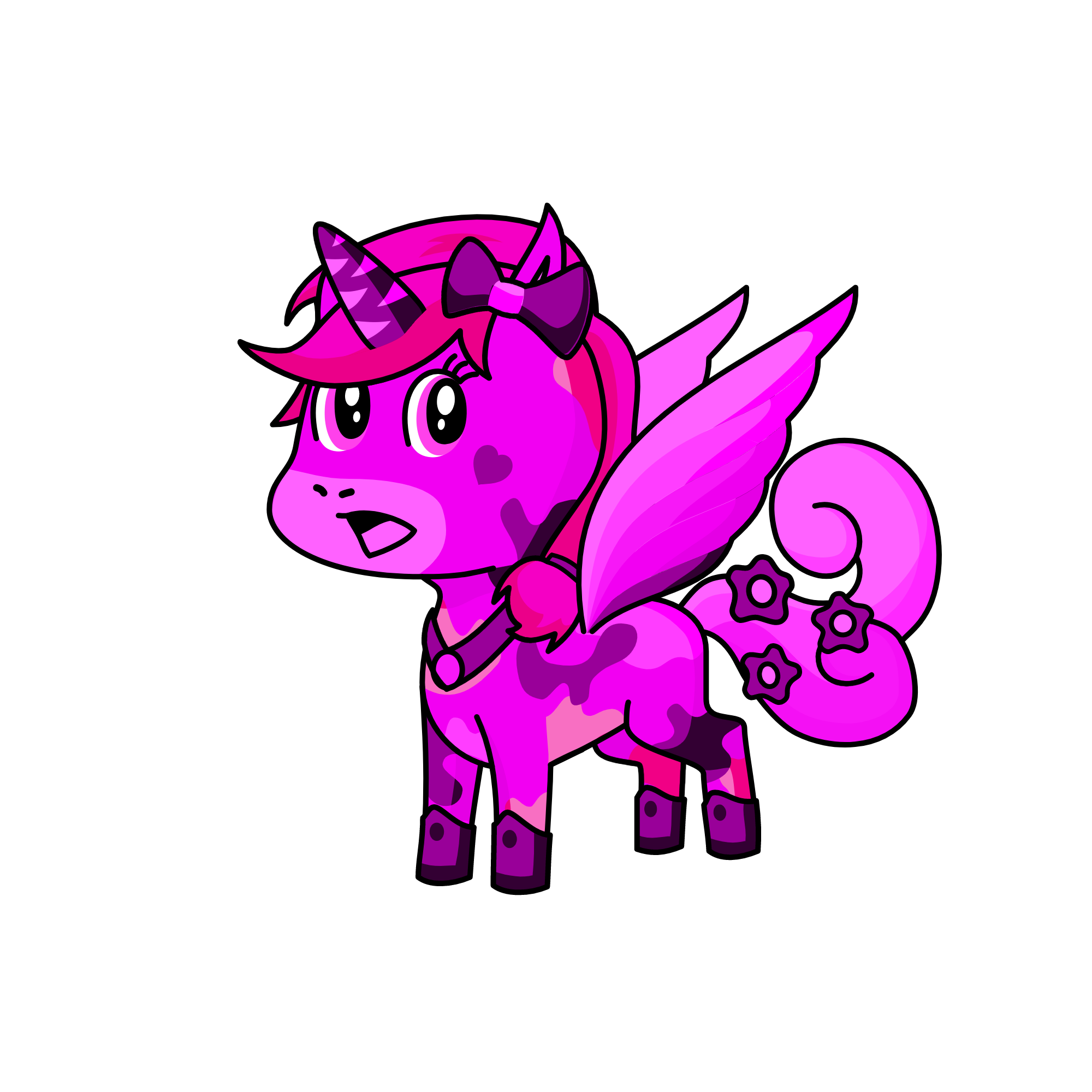 VIOLENTLY PINK, the unicorn