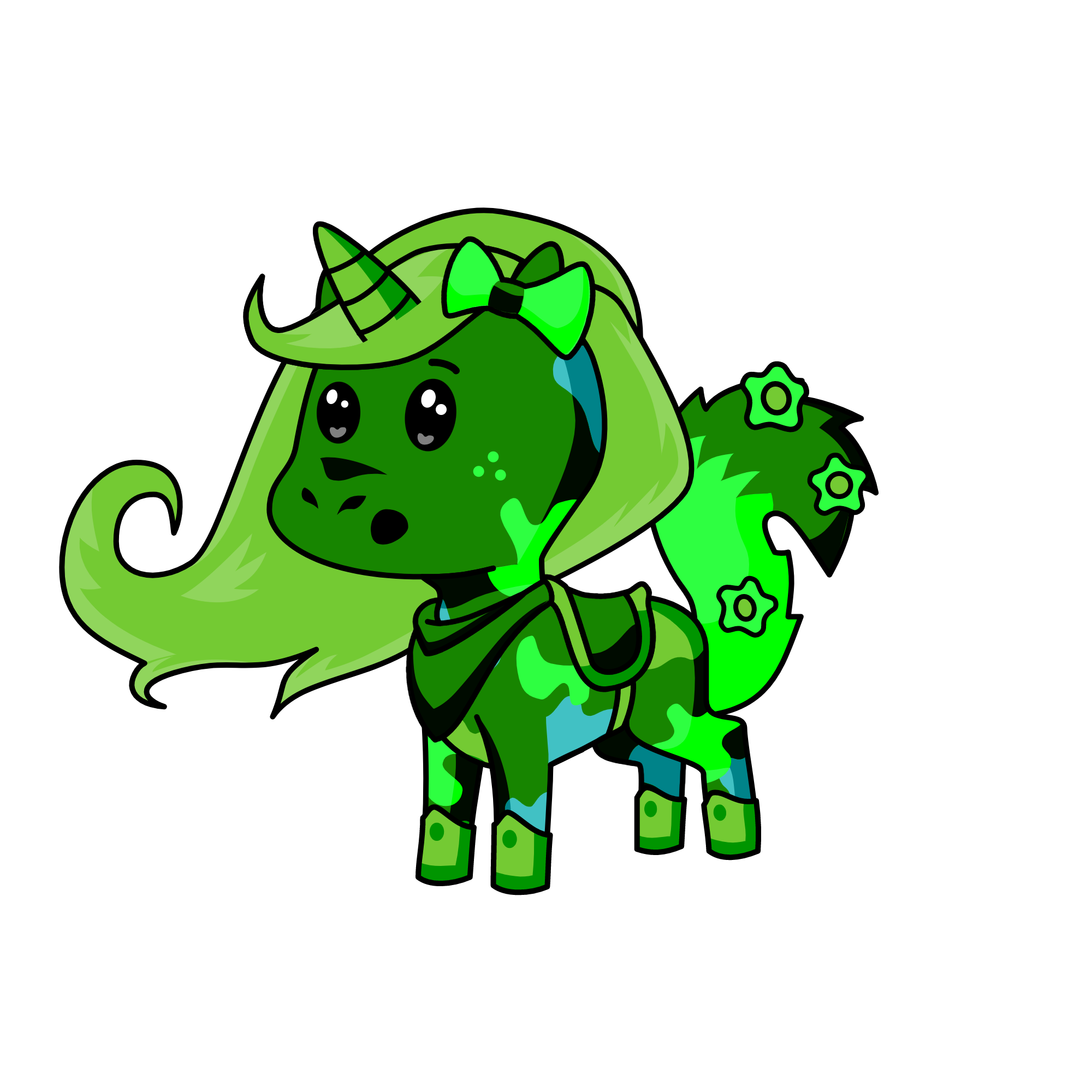 green, the unicorn