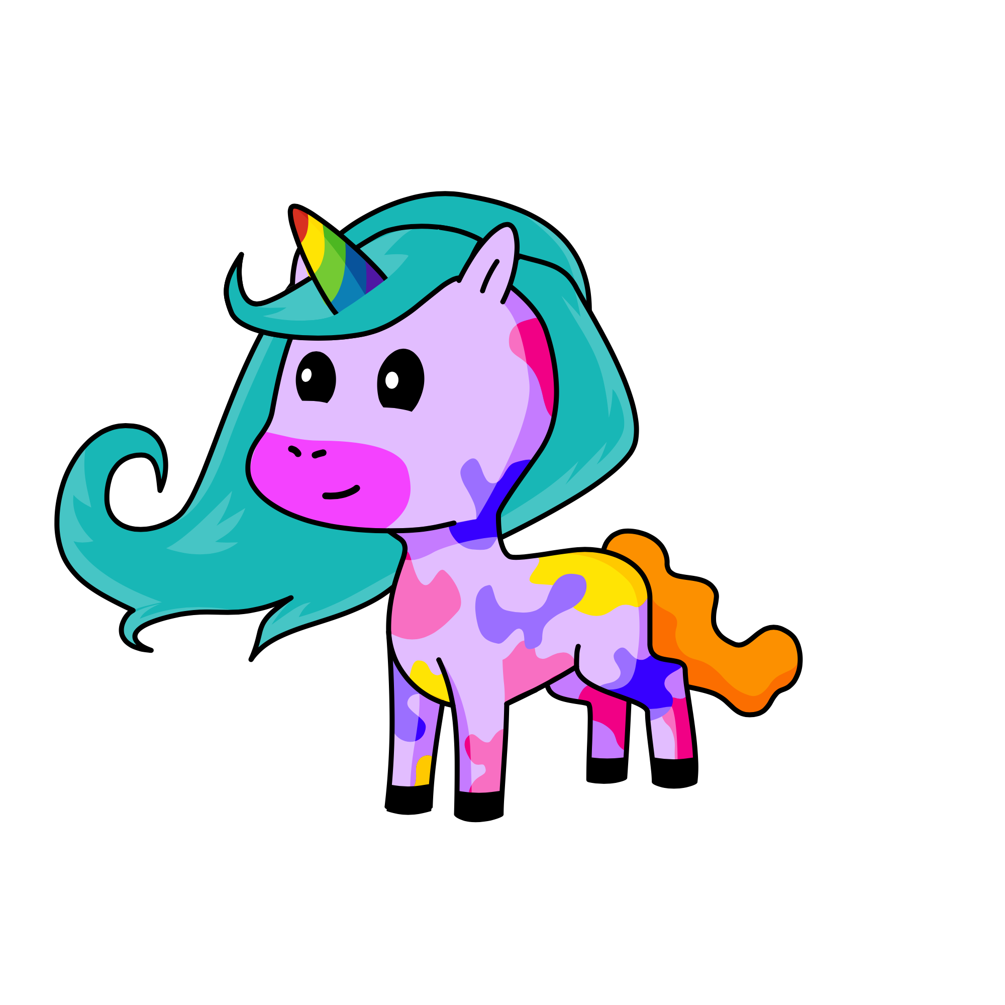 Rainbow Uni, the unicorn