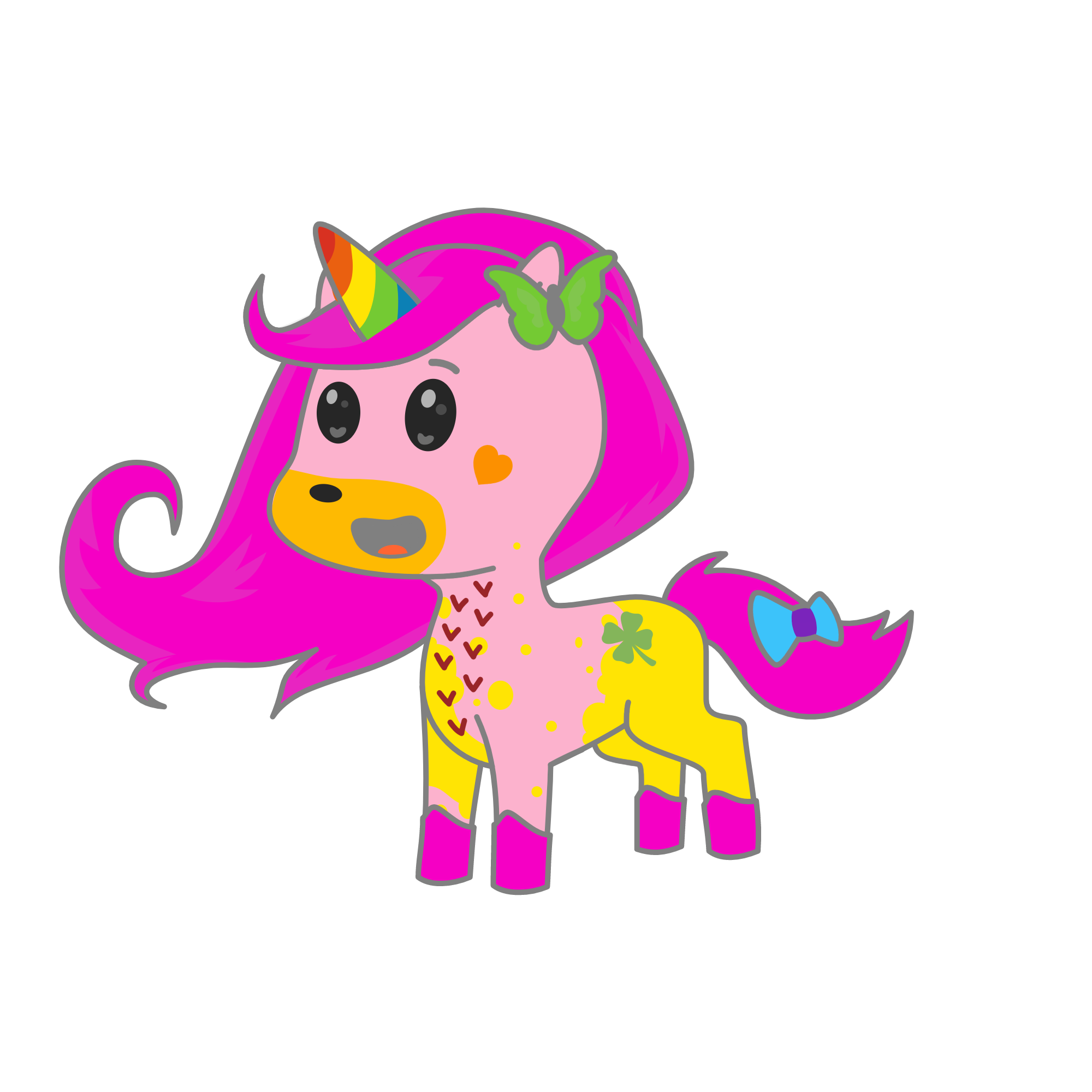 Pinku, the unicorn