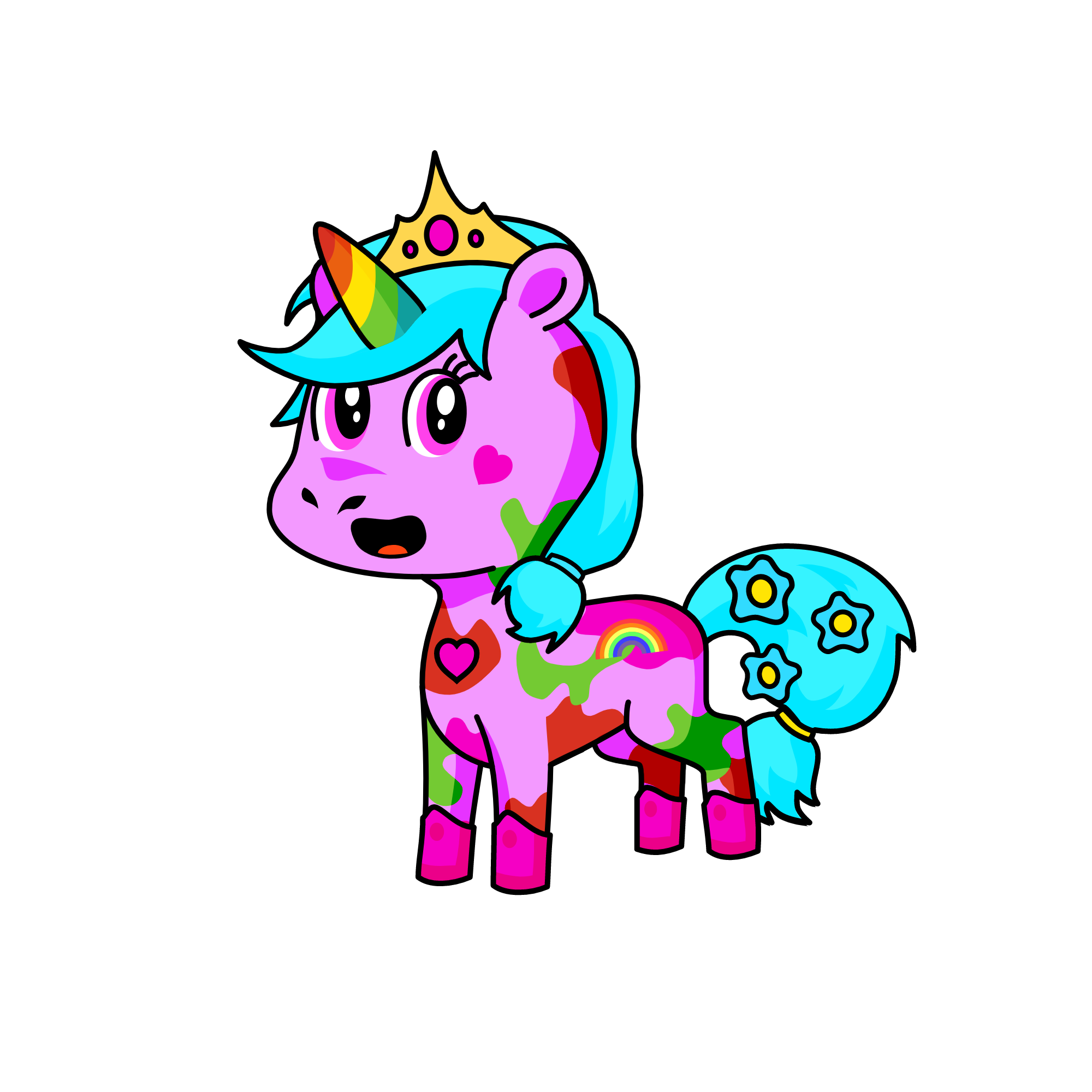 Rainbow flower, the unicorn
