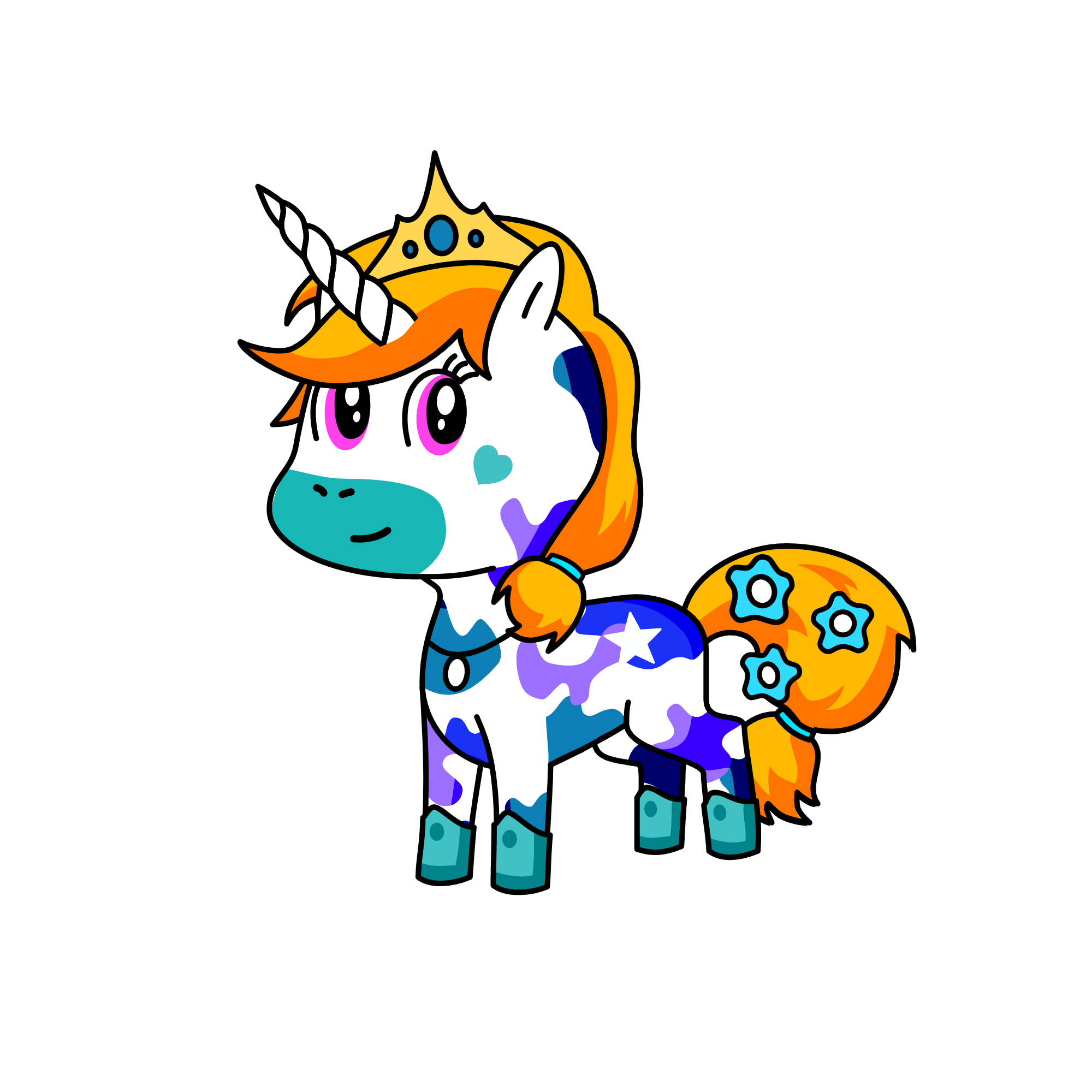 Queen Elsa, the unicorn