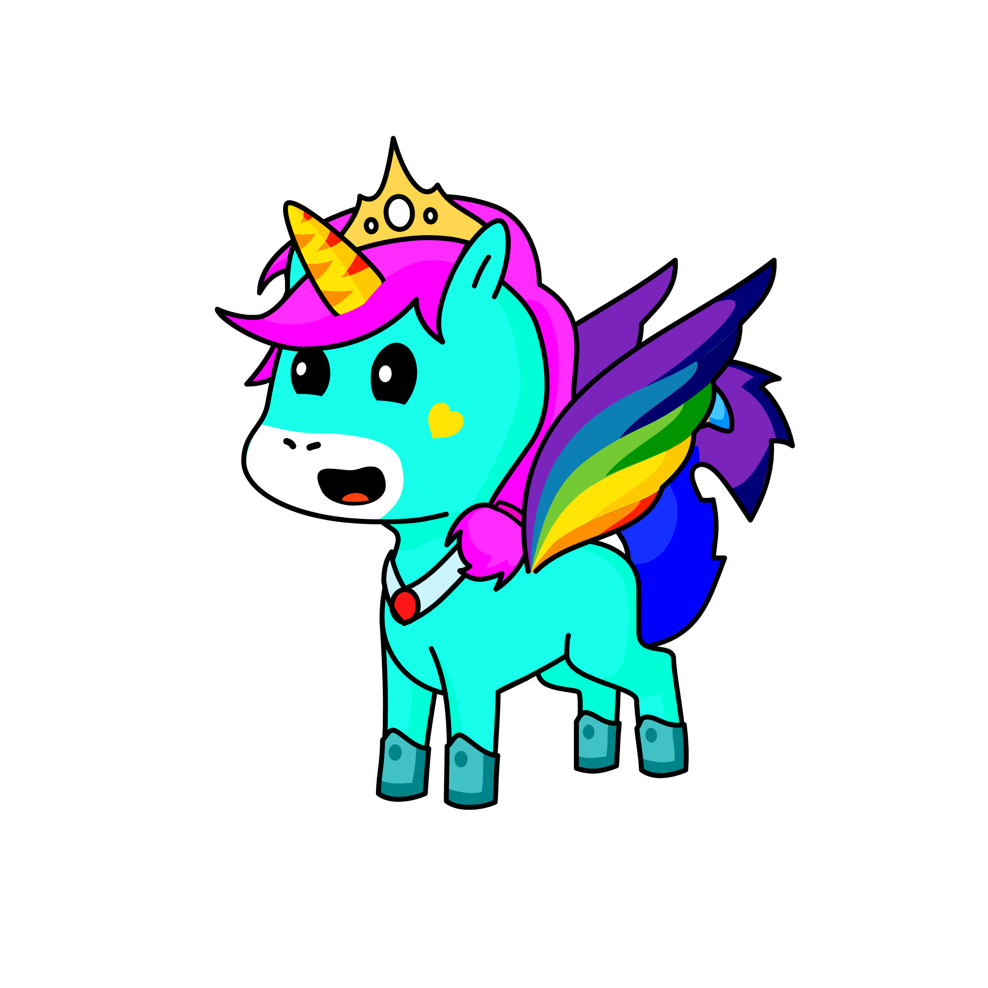 Rainbow, the unicorn