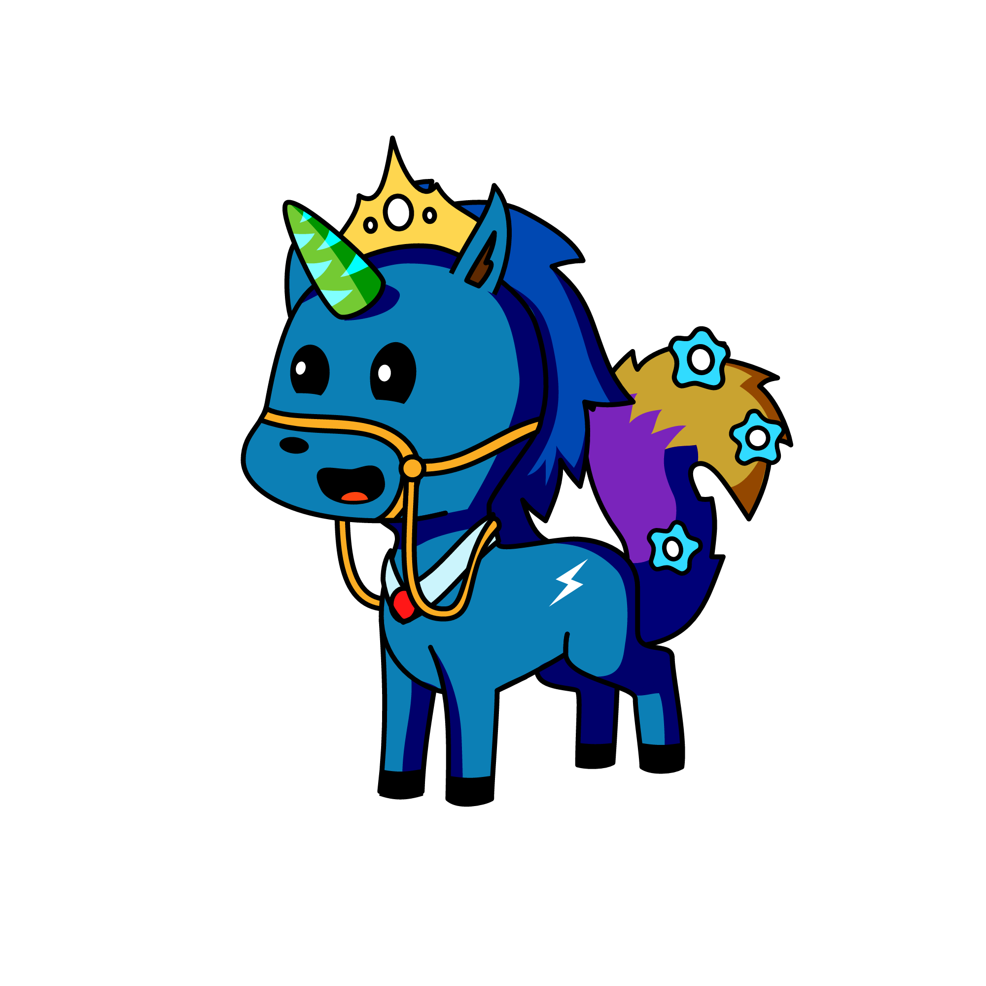 Chulito unicornio Azul Oscuro, the unicorn