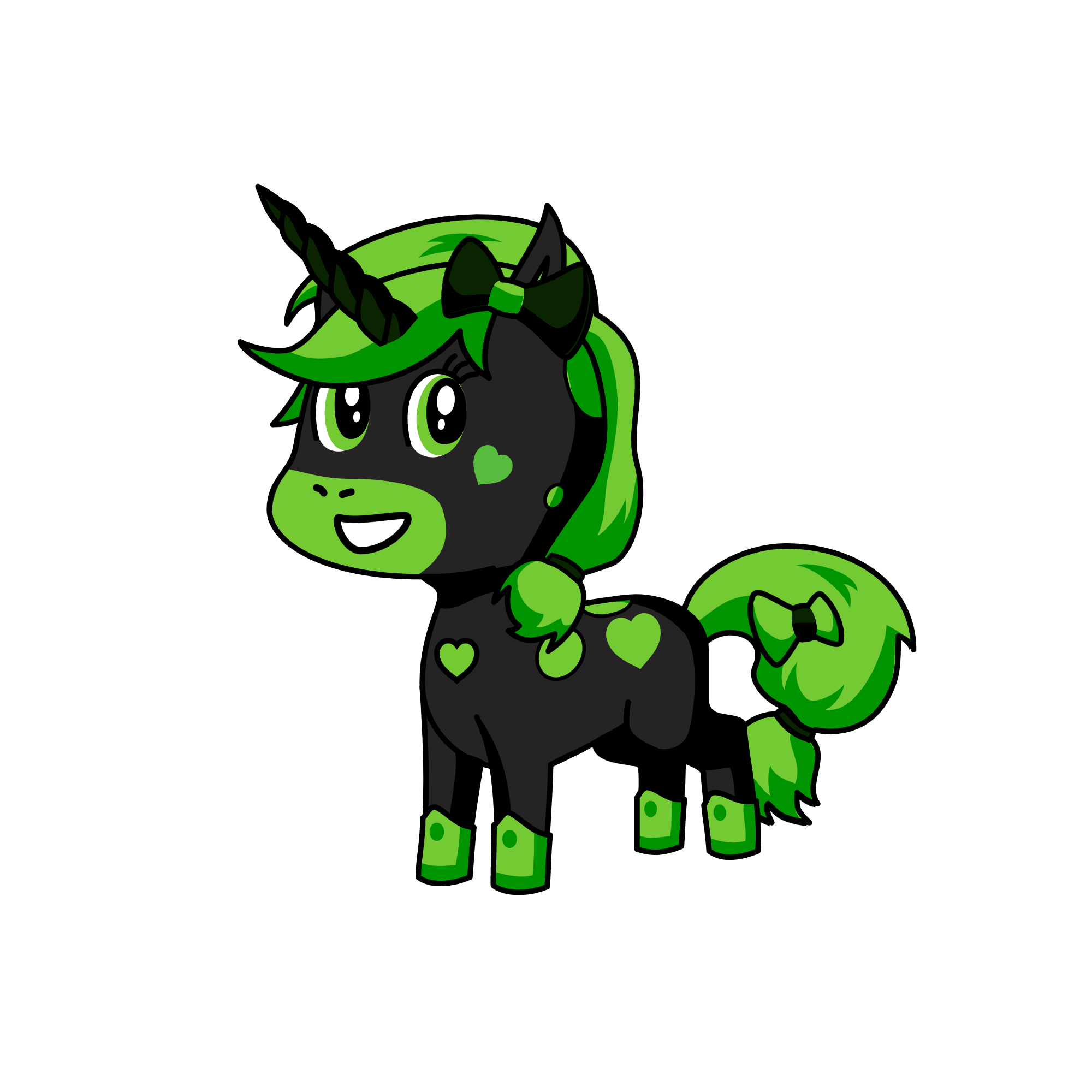 green, the unicorn