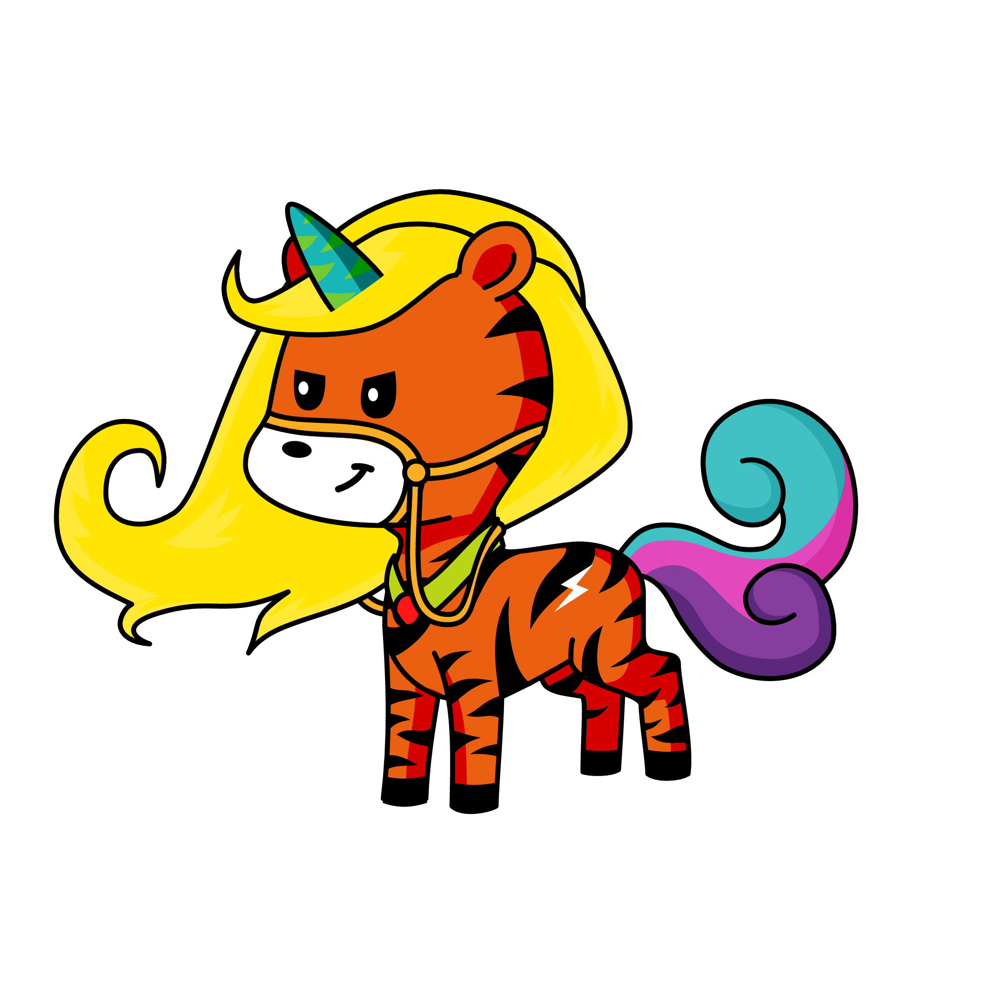 Unicornio rojo tigre, the unicorn