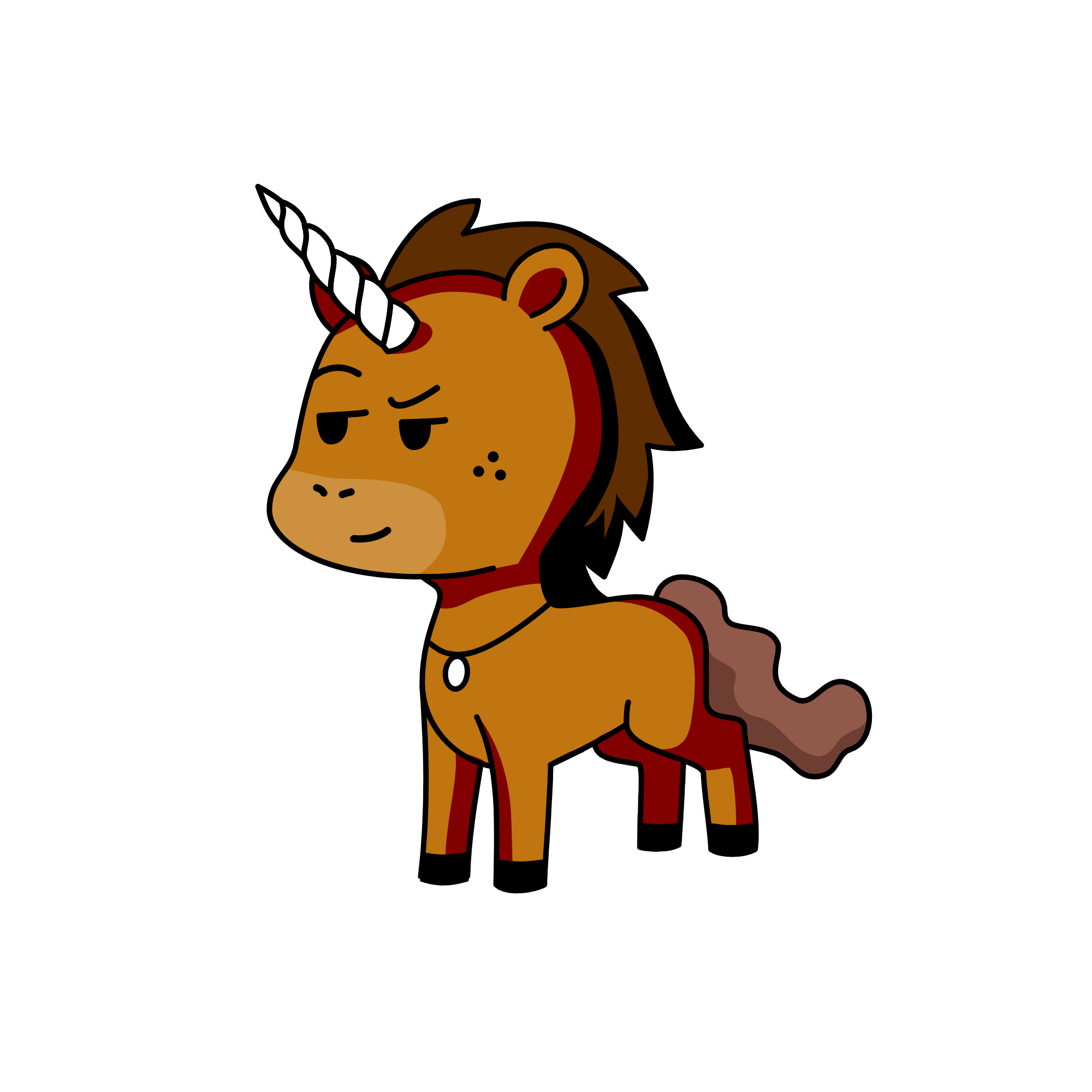 A brownie in da desert, the unicorn