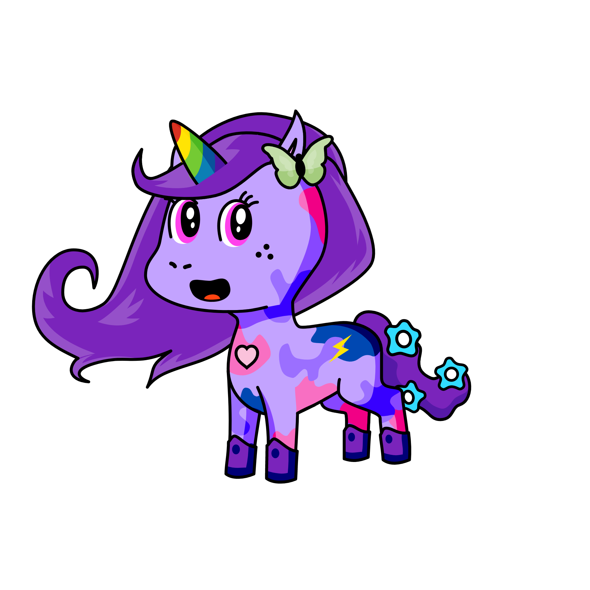 Purple, the unicorn