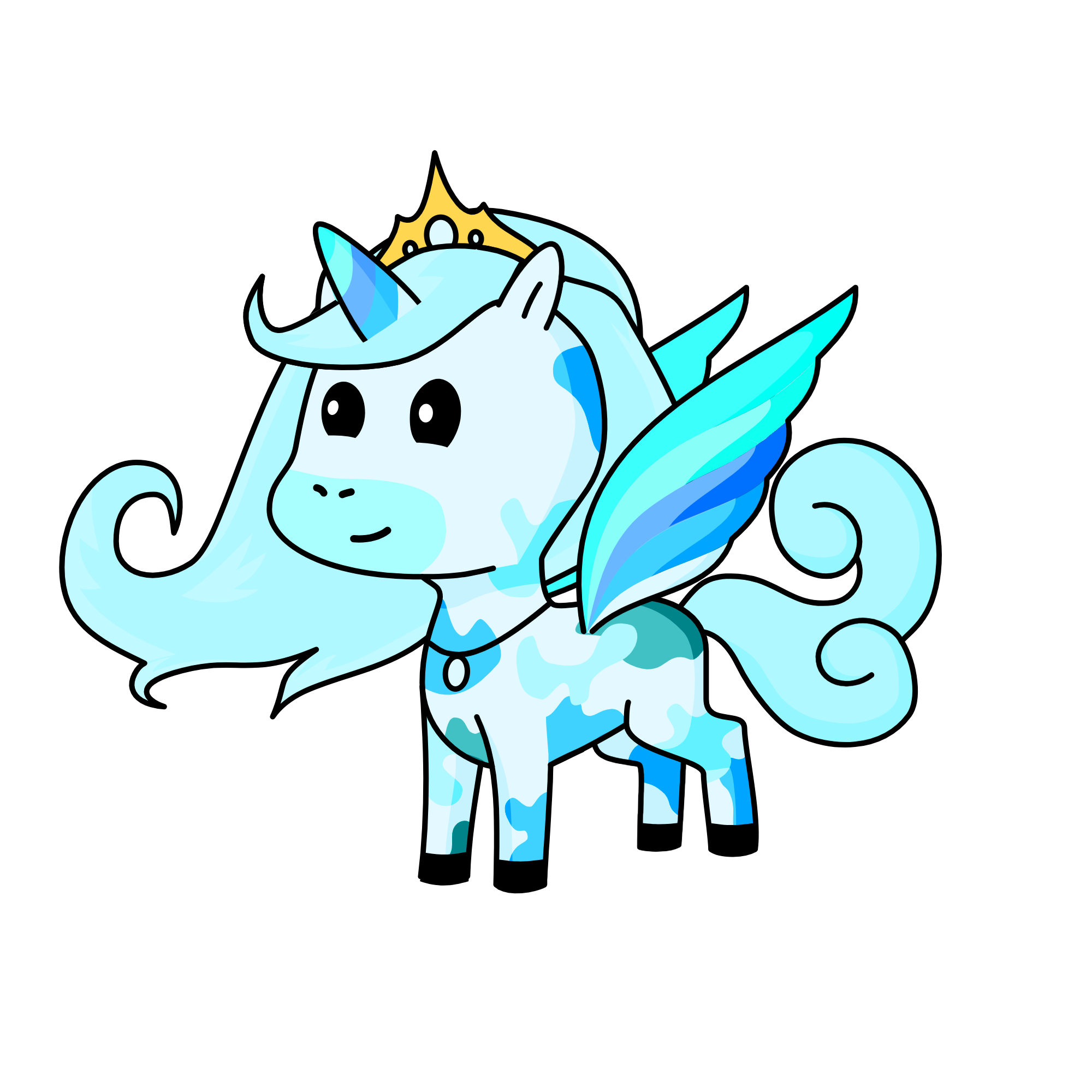 Blue, the unicorn