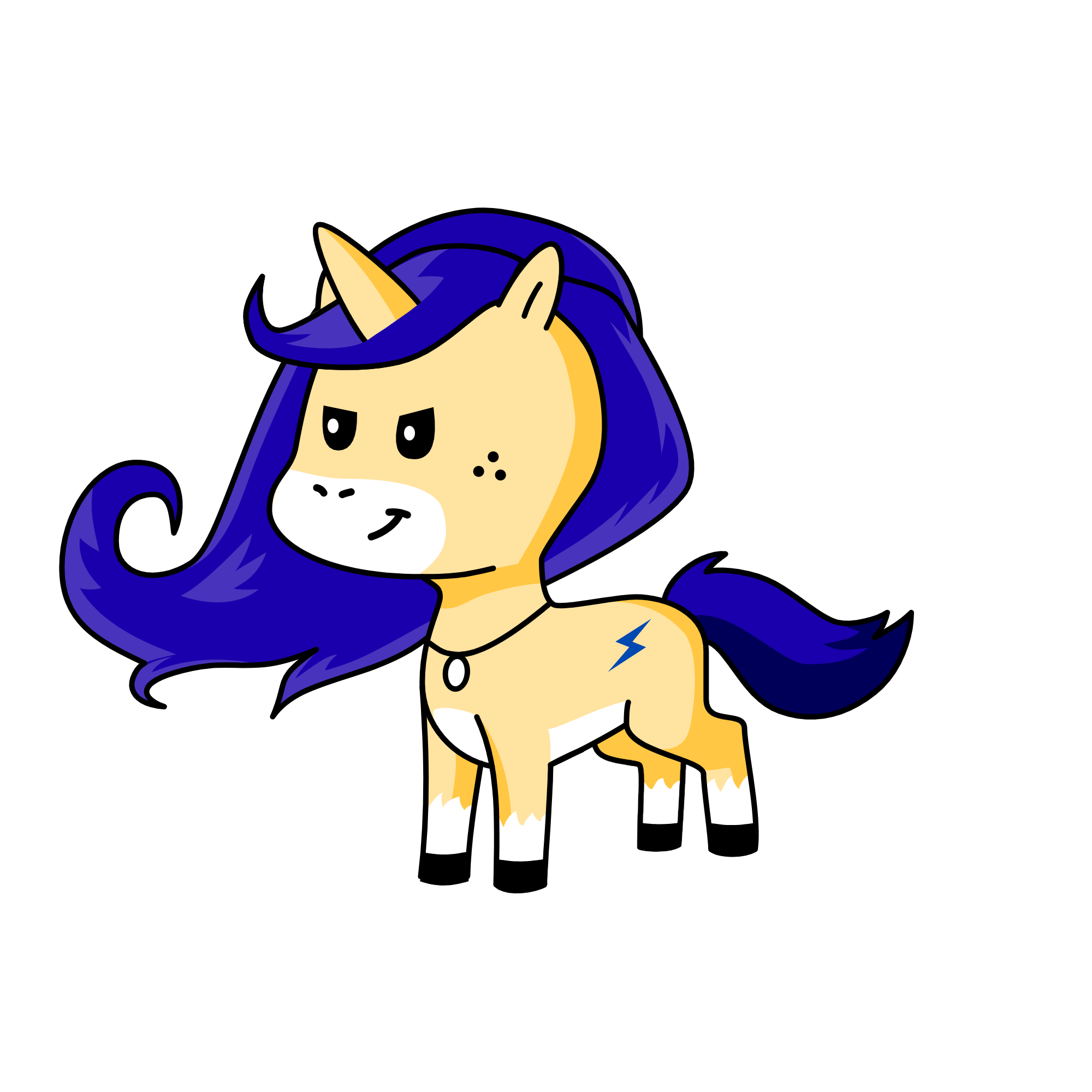 Indigo Allfruit, the unicorn