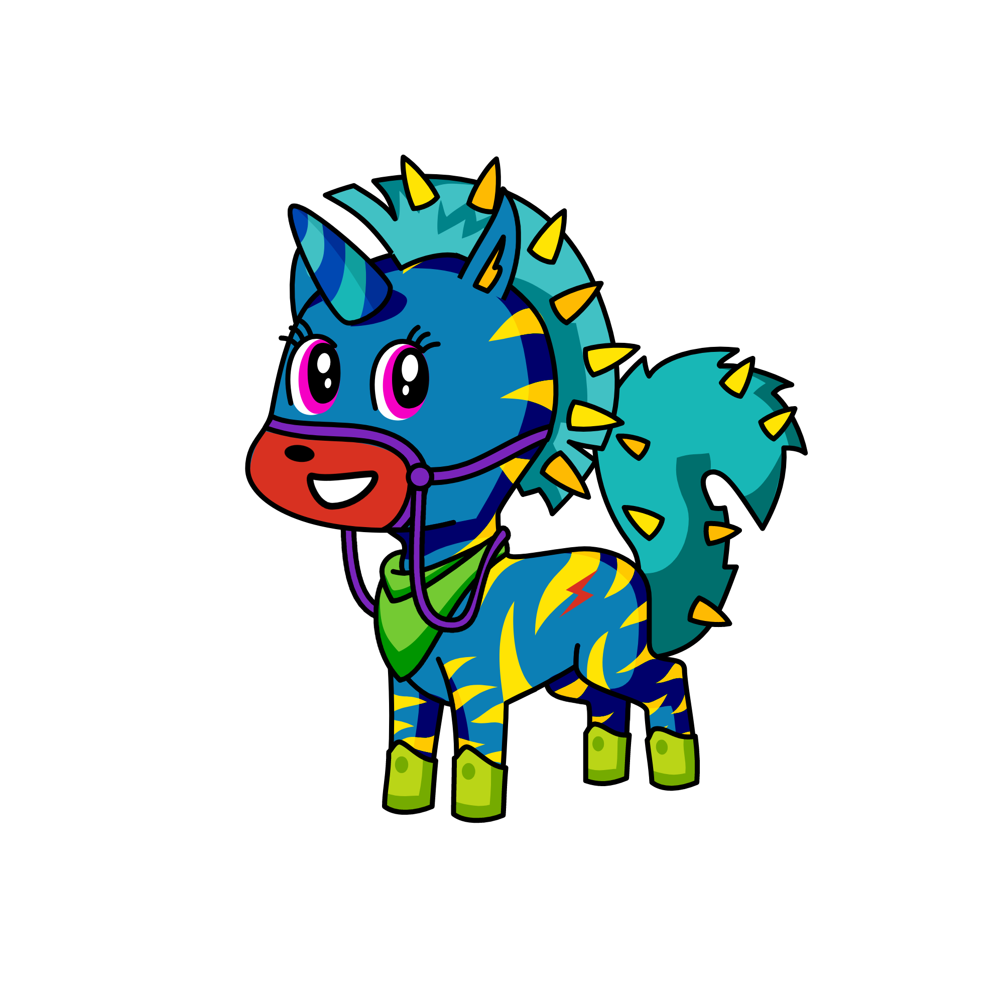 Blue lightning, the unicorn