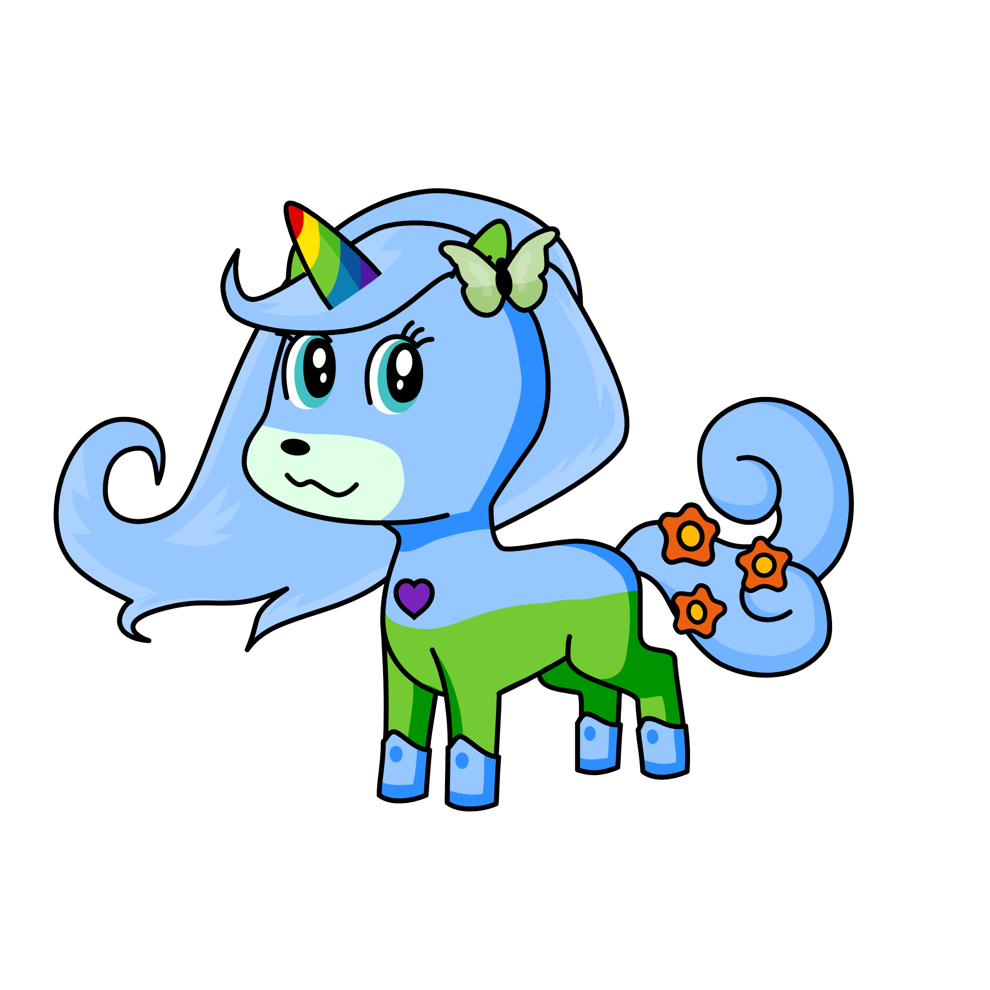 cyan garden, the unicorn
