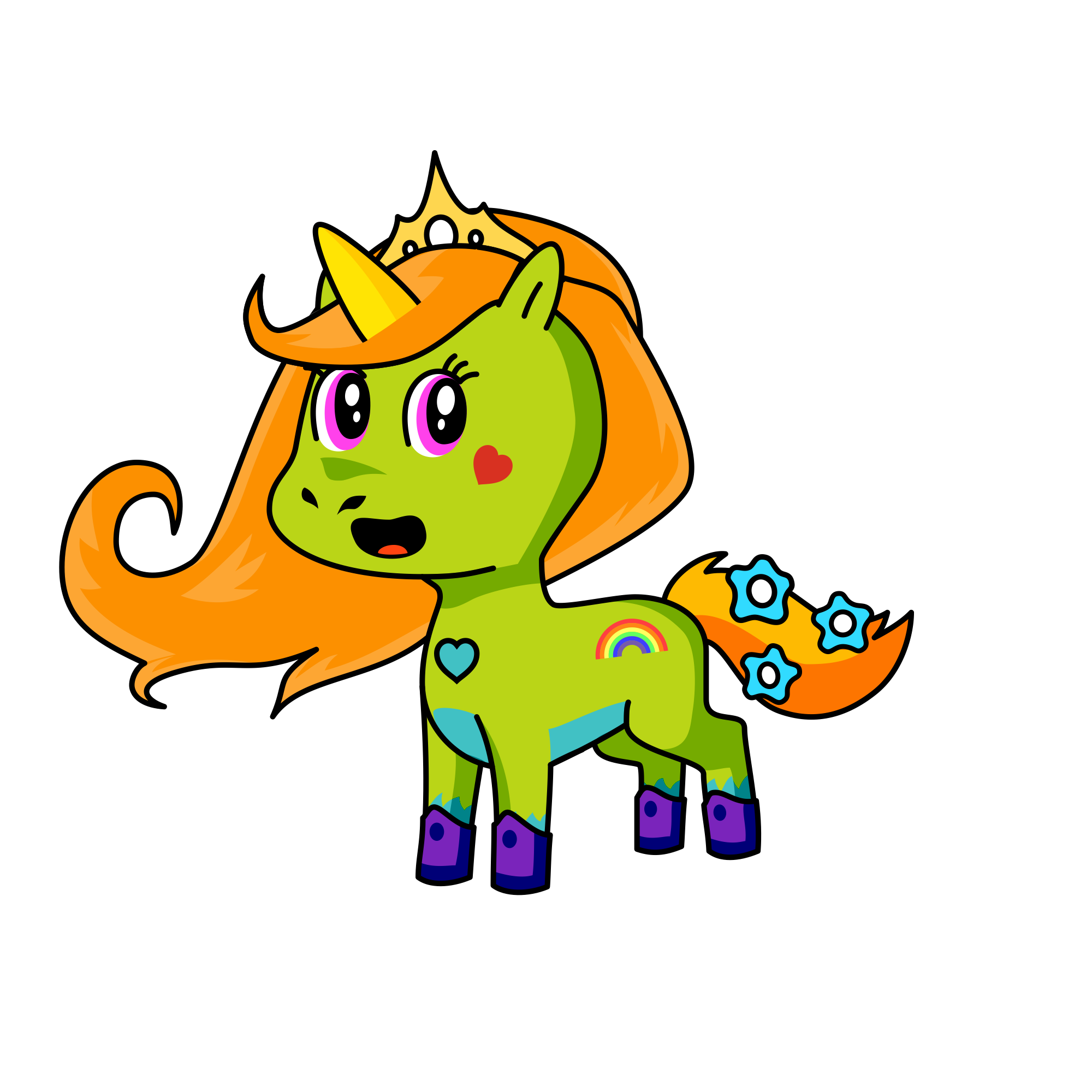 Princesses pea, the unicorn