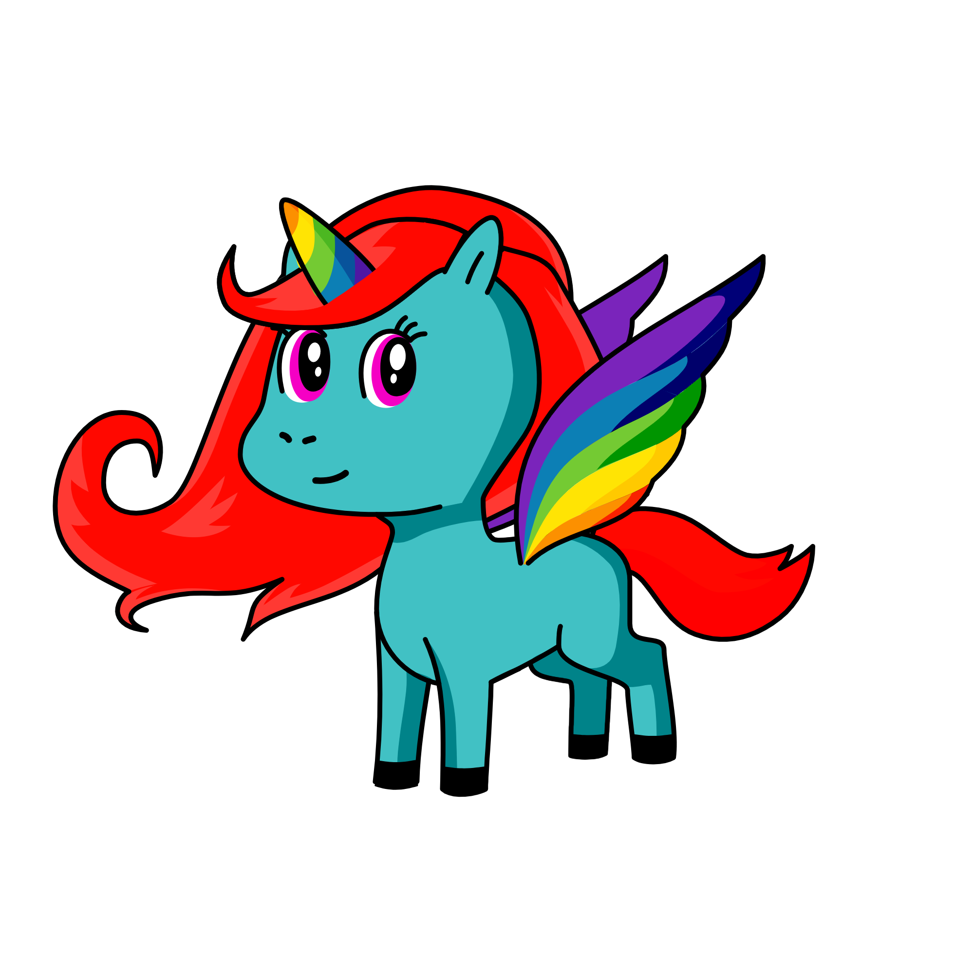 Rainbow dash, the unicorn