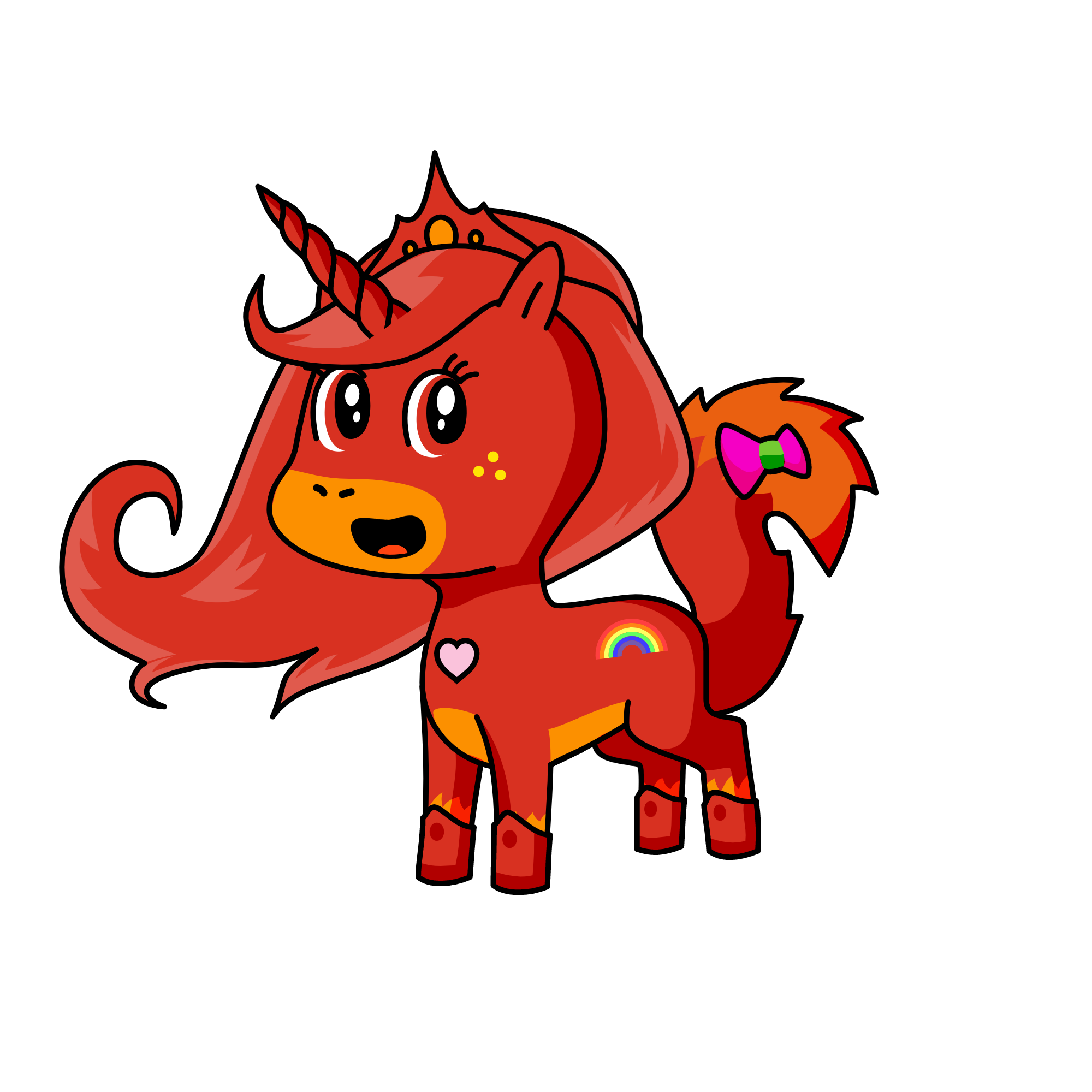 Red g, the unicorn