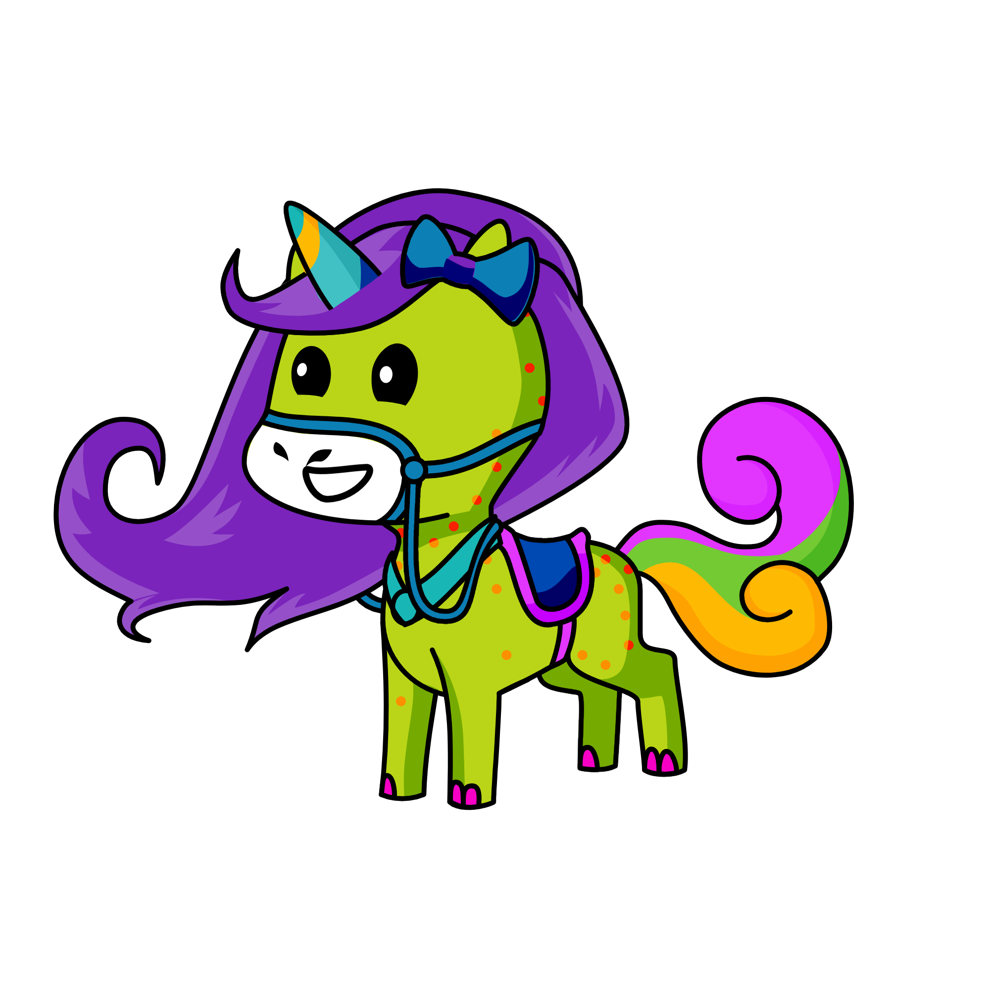 green, the unicorn