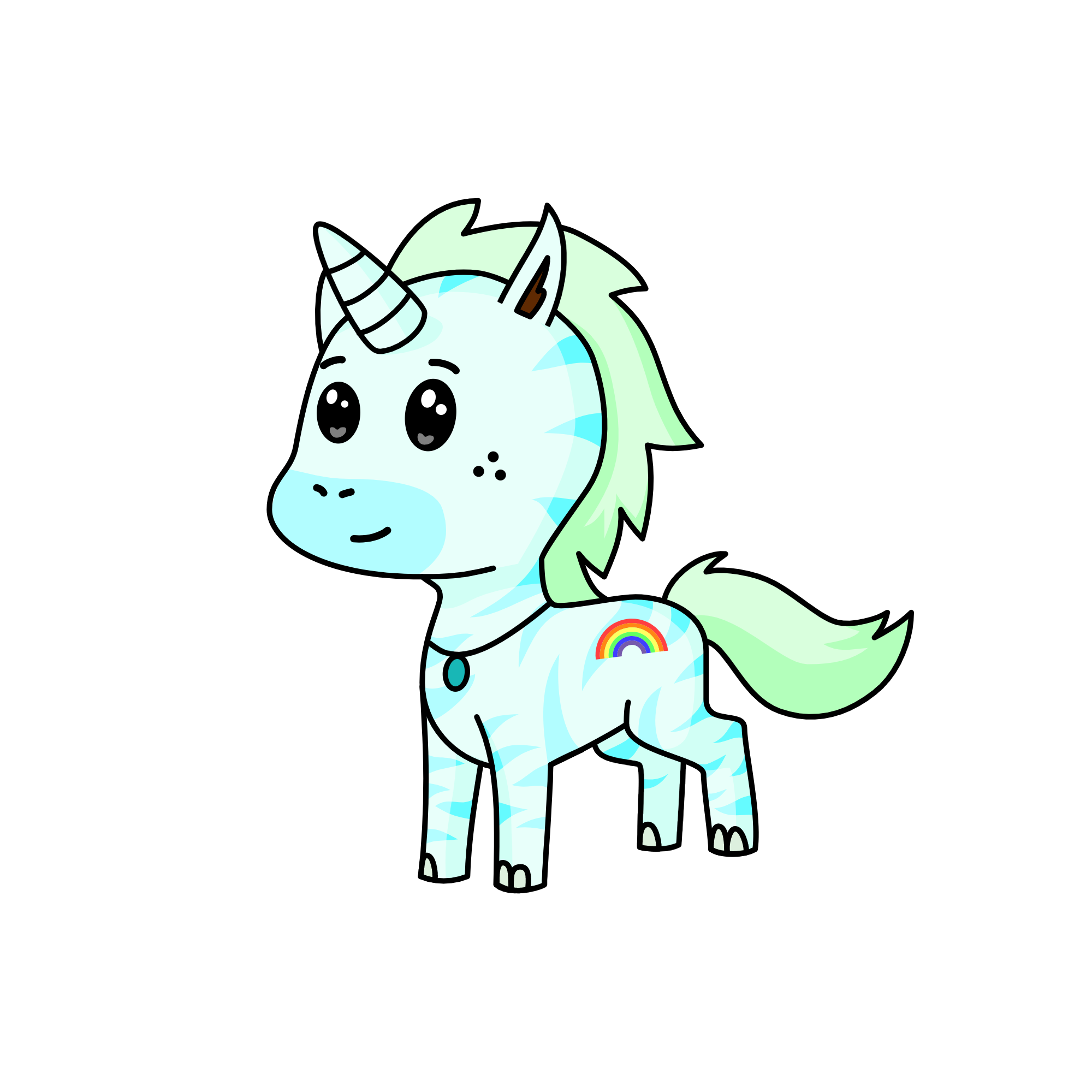 Mint girl, the unicorn