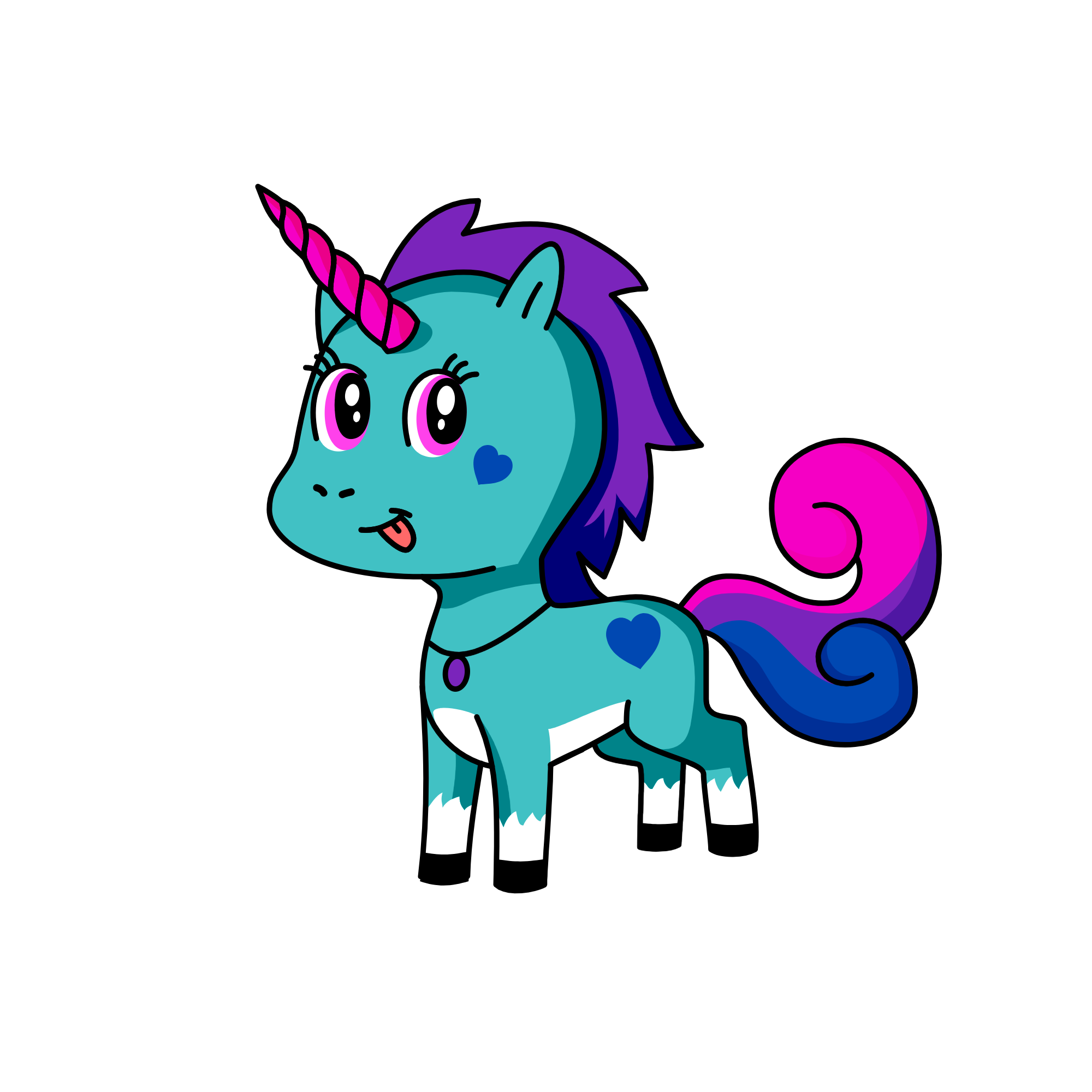 Night fall, the unicorn