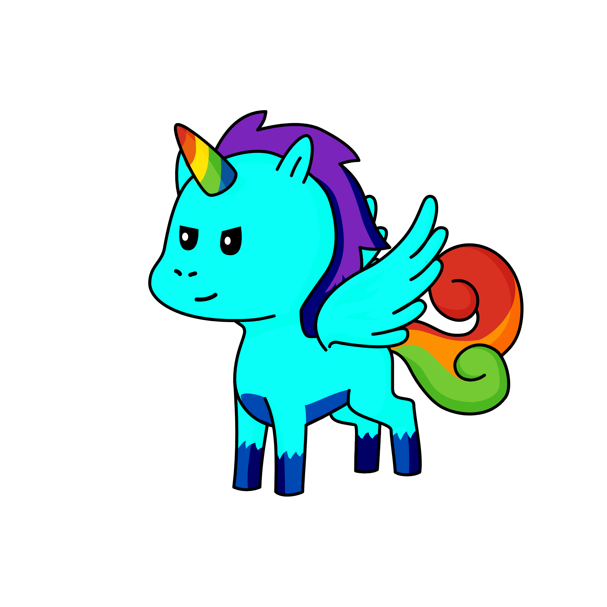 Rainbow dash, the unicorn